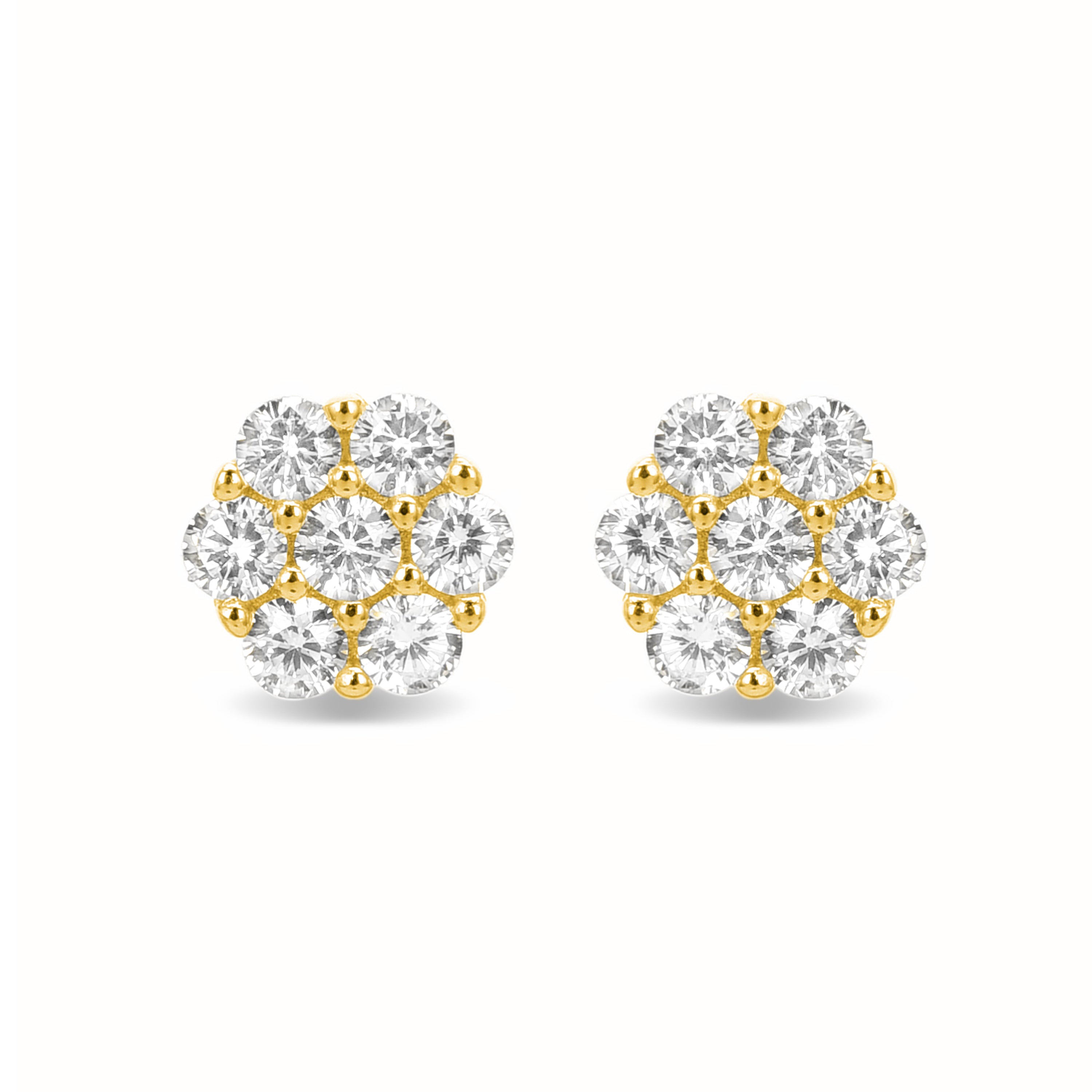 925 Sterling Zilveren Oorbellen met Sprankelende Zirkonia afgewerkt in 18K Geelgoud - Hudur