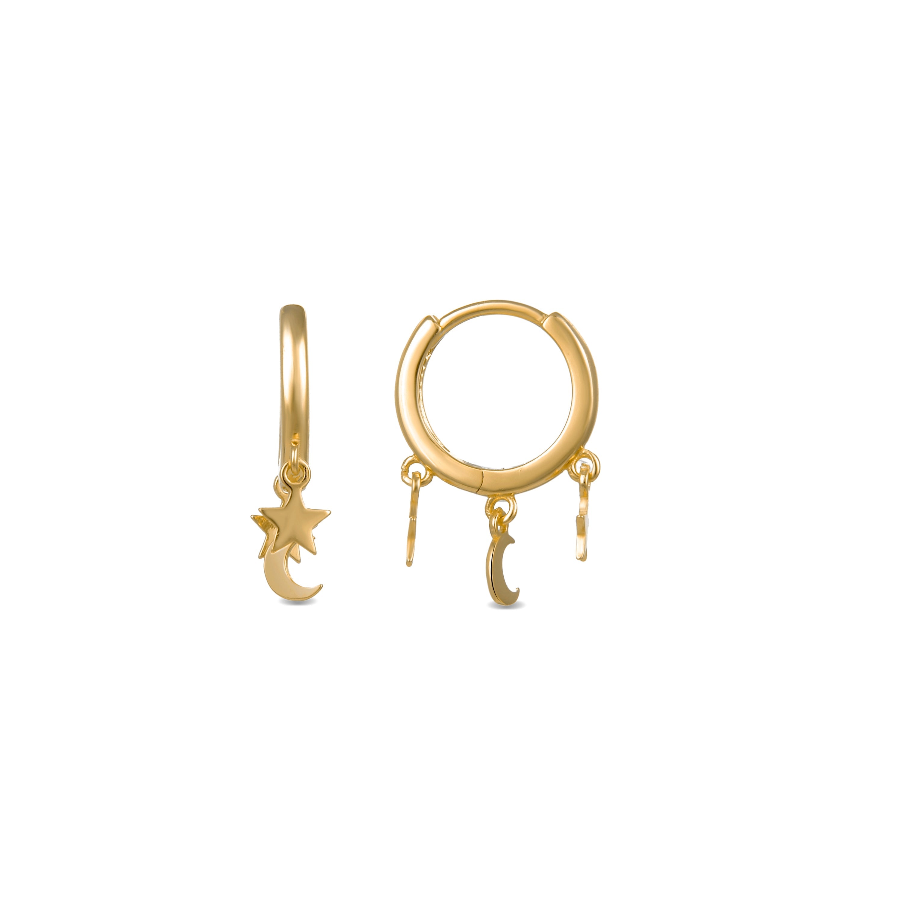 Ohrringe aus 925er Sterlingsilber mit 18K Gelbgold-Finish - Saifily