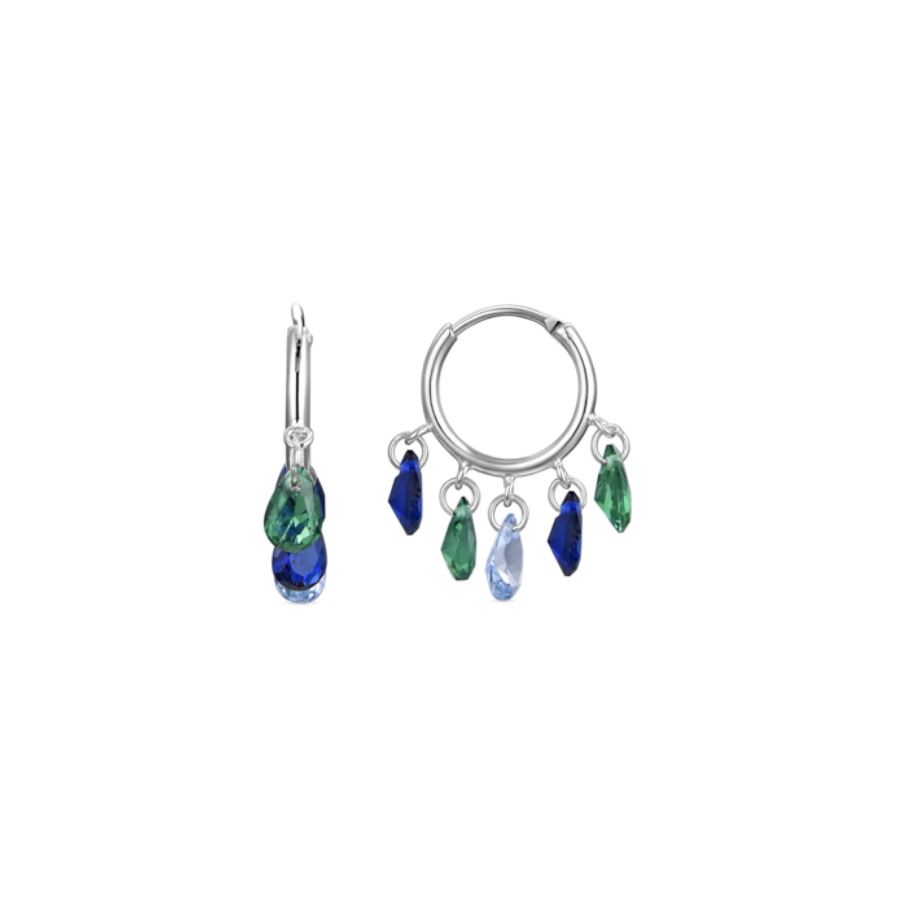 925 Sterling Zilveren Oorbellen met Multicolor Zirkonia afgewerkt in rhodium - Onxo