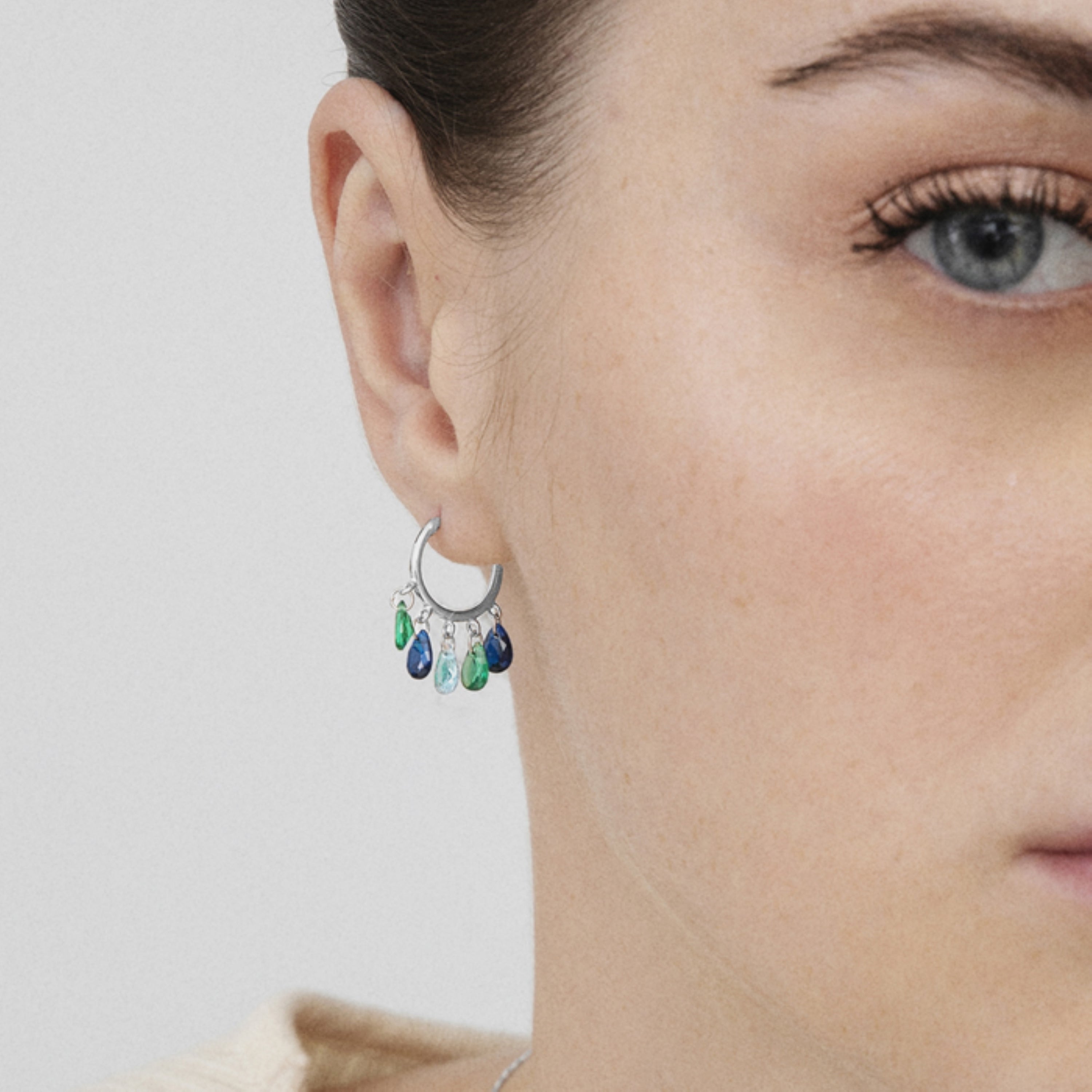 925 Sterling Zilveren Oorbellen met Multicolor Zirkonia afgewerkt in rhodium - Onxo