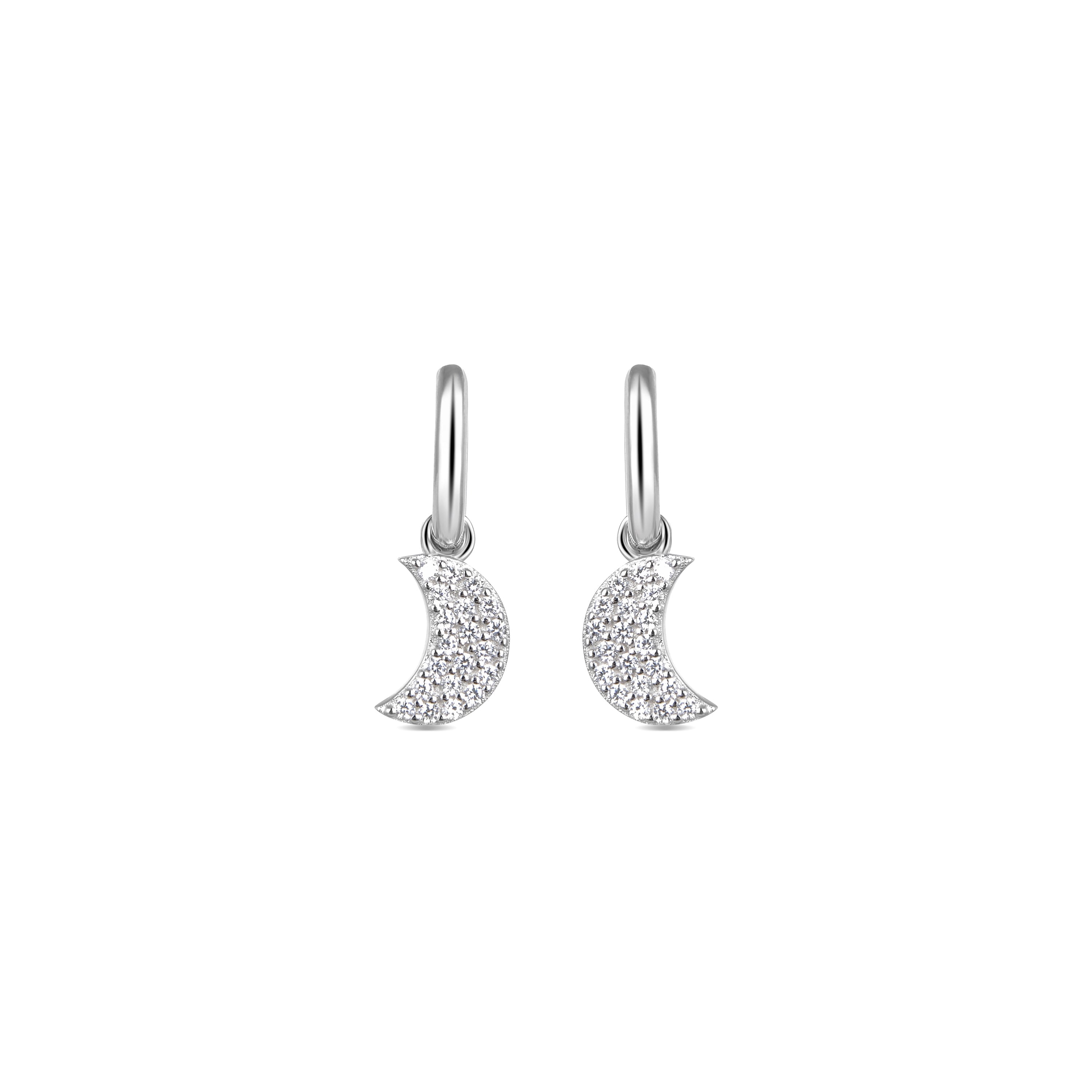 Orecchini in Argento Sterling 925 con Zirconia Brillante finiti in rodio - Lisvau