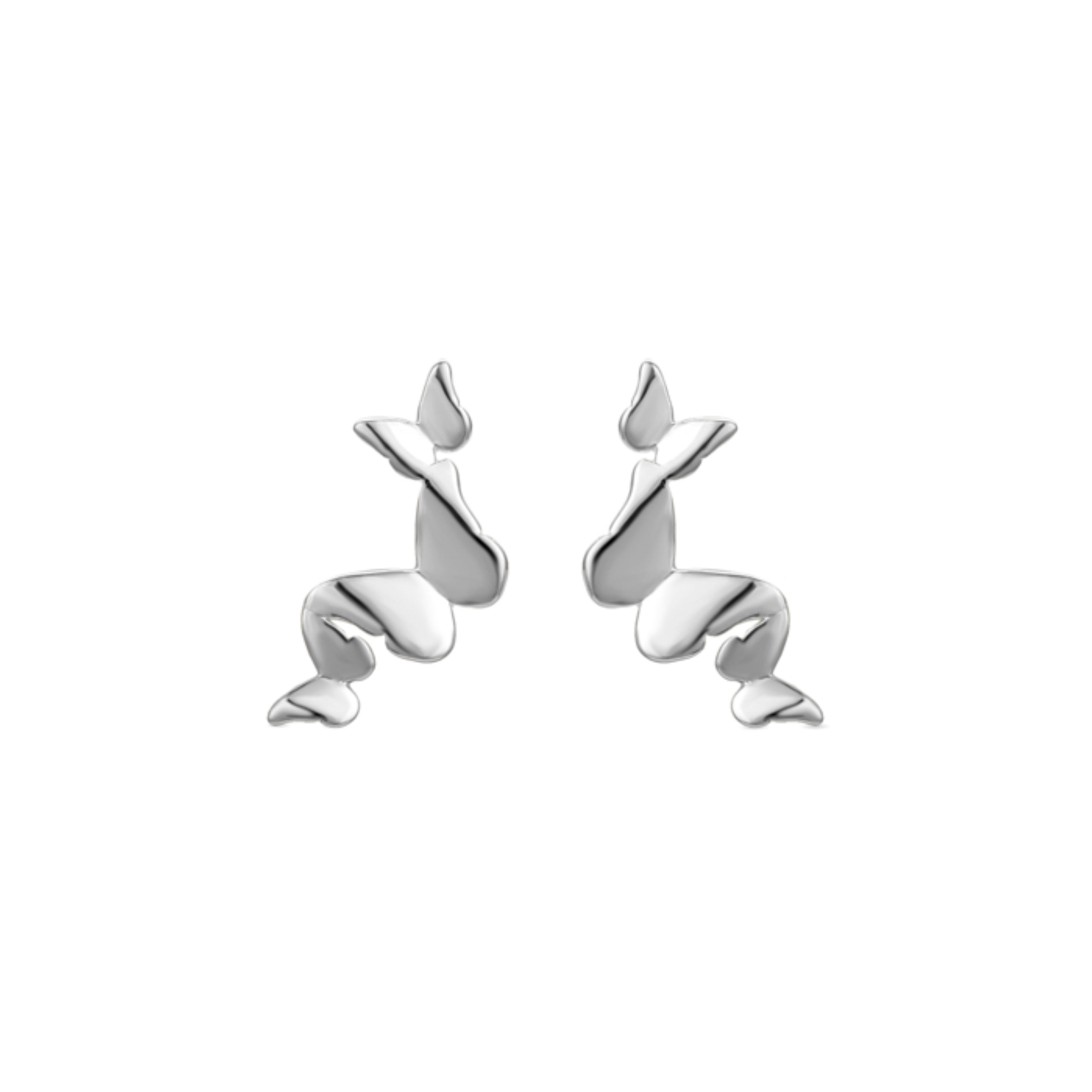 Boucles d'oreilles en argent sterling 925 finies en rhodium - Vophia