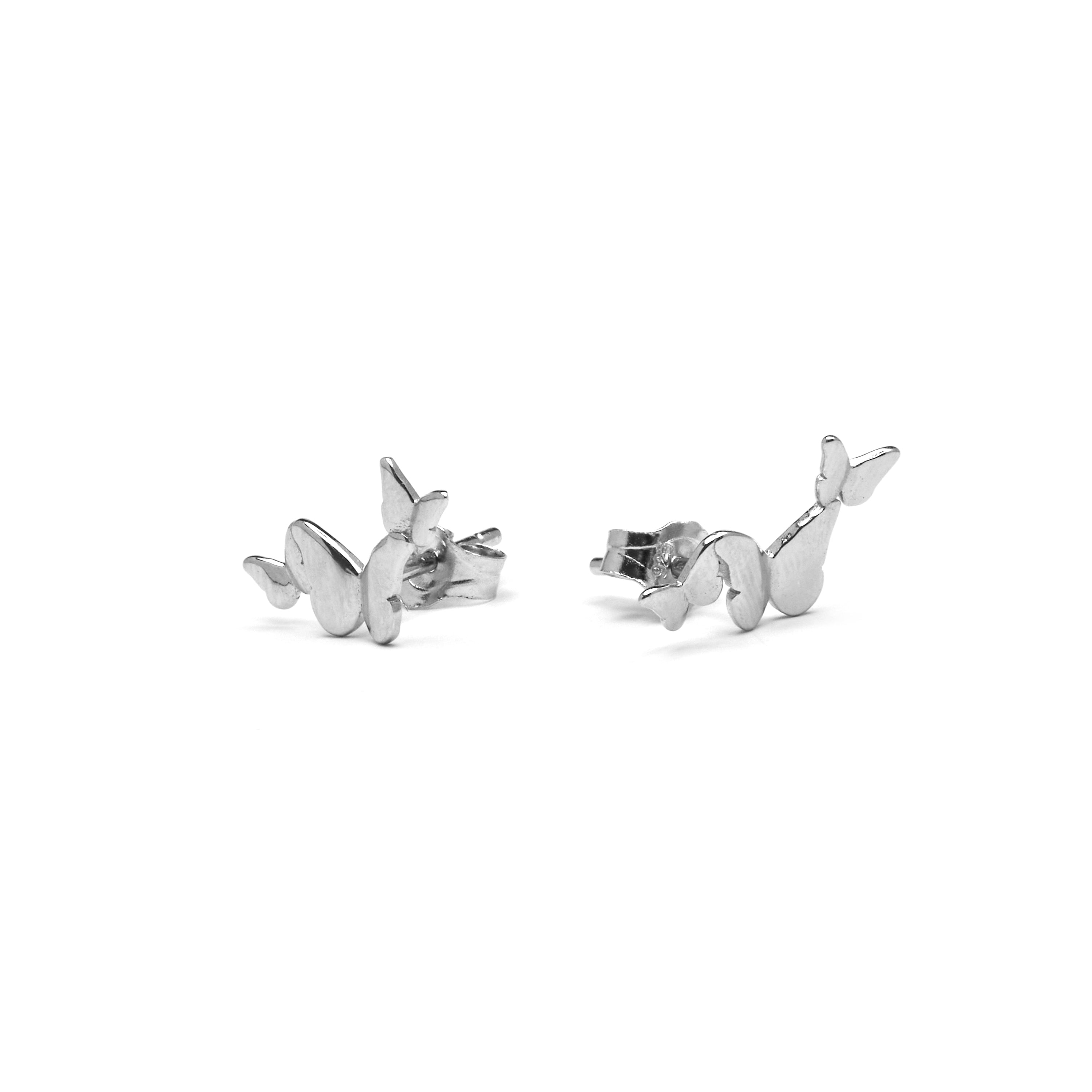 Boucles d'oreilles en argent sterling 925 finies en rhodium - Vophia