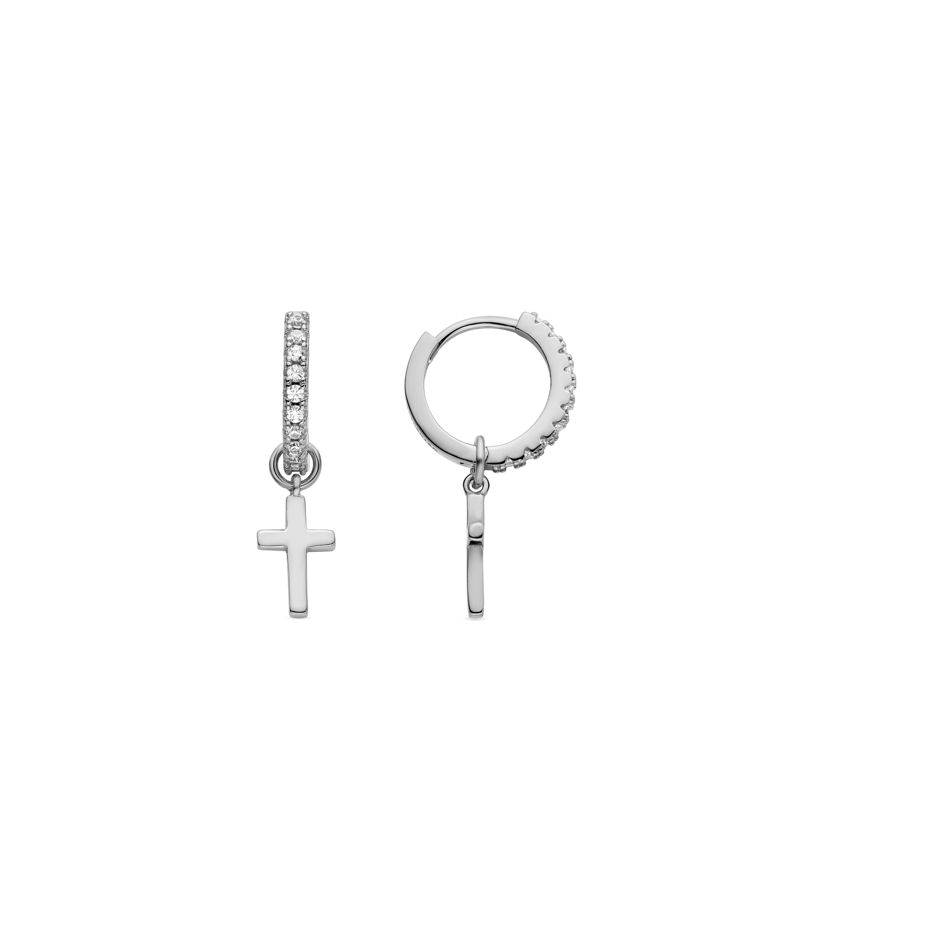 Boucles d'oreilles en argent sterling 925 avec zircon cubique, finies en or jaune 18K - Redri