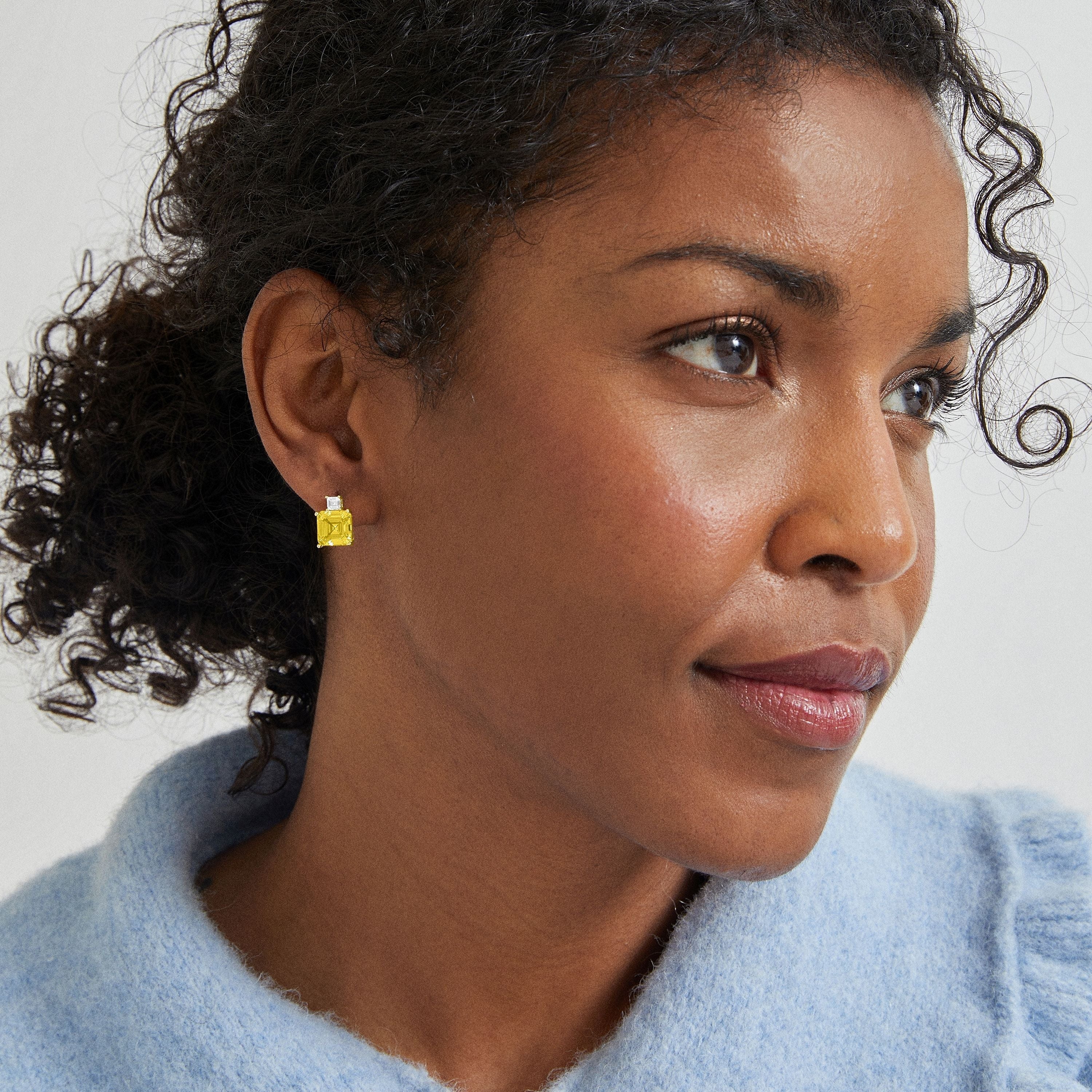 925 Sterling Silver Earrings with Padparadscha finished in 18K yellow gold - Bashu