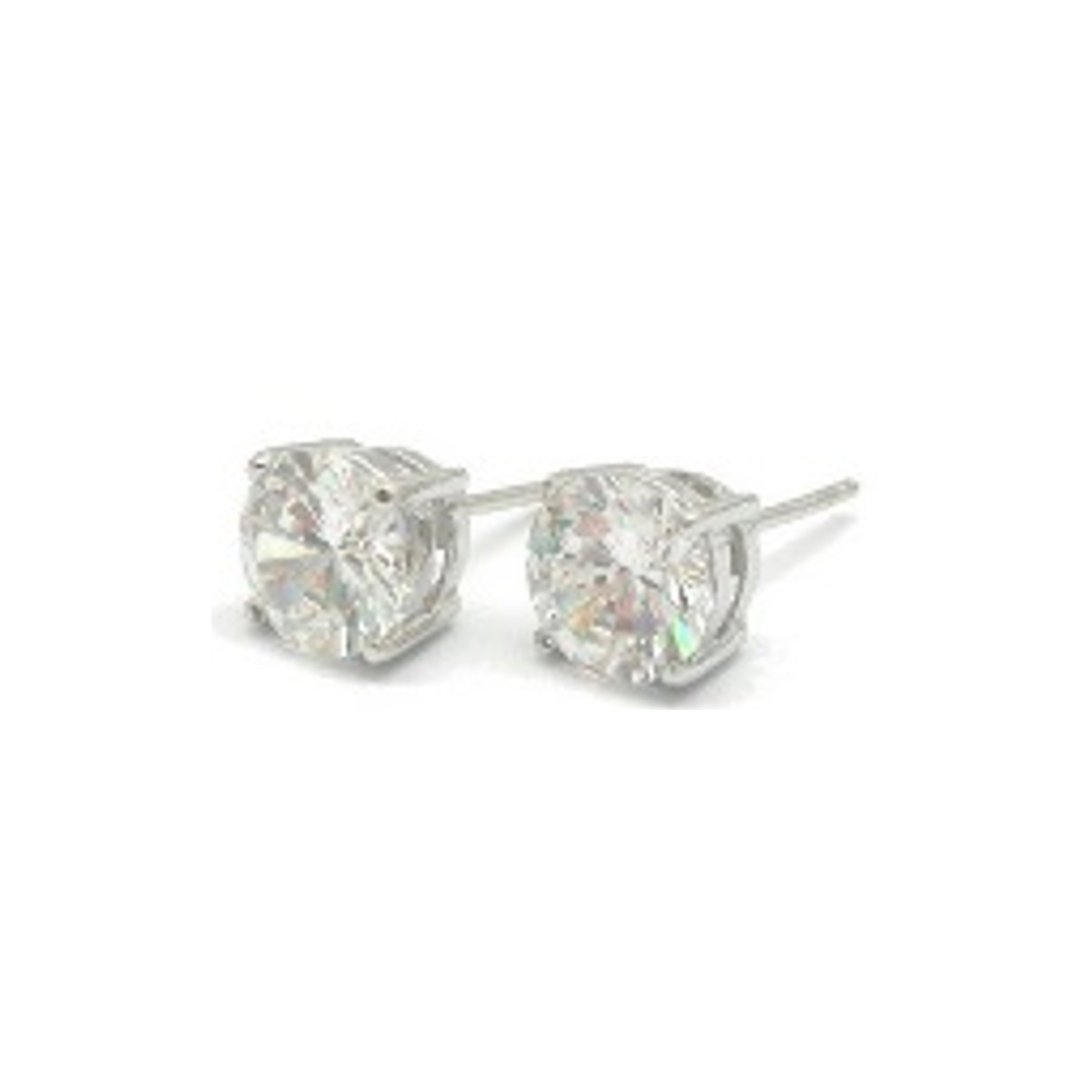 925 Sterling Silver Earrings with Brilliant Zirconia finished in Rhodium - Weriel