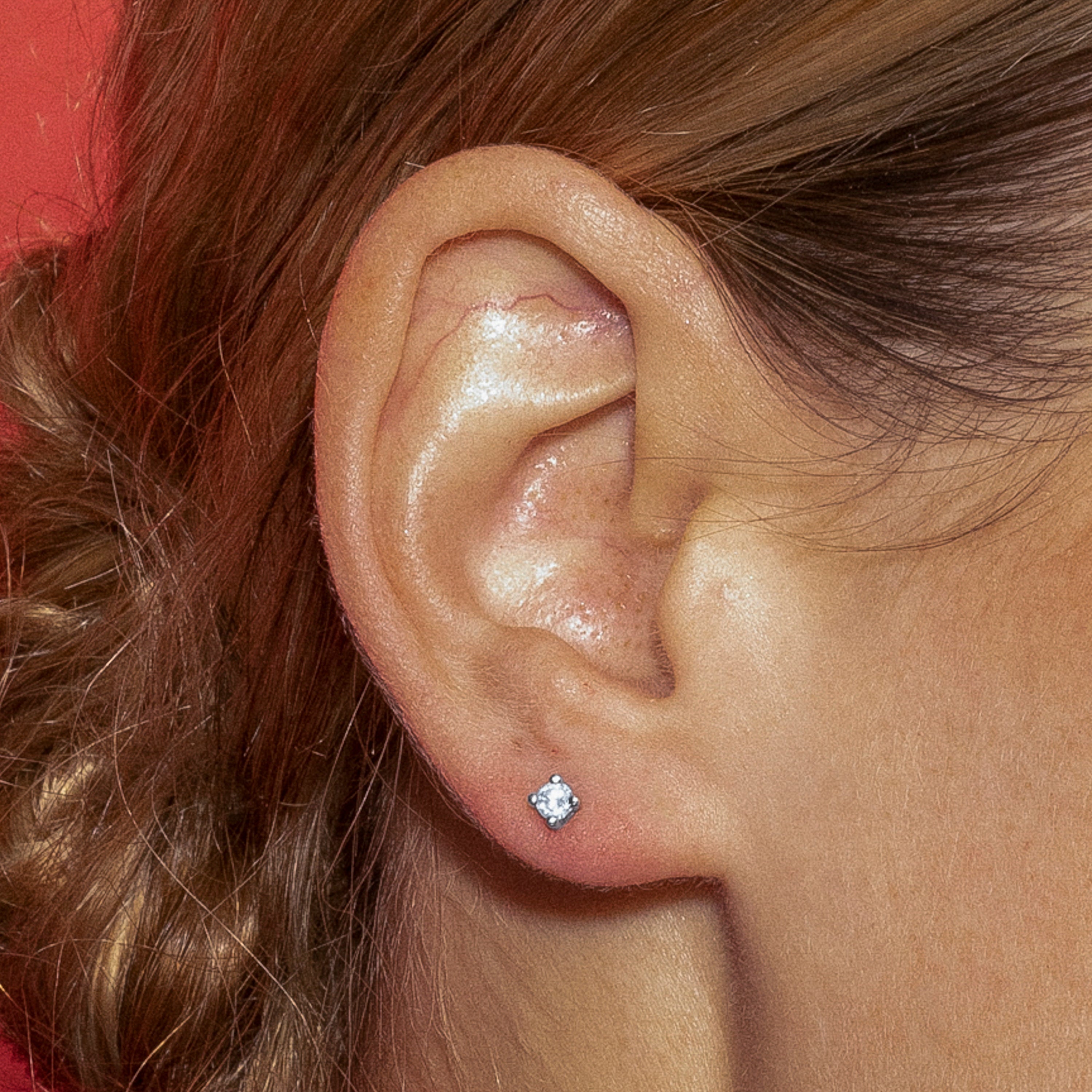 925 Sterling Silver Earrings with Brilliant Zirconia finished in Rhodium - Weriel