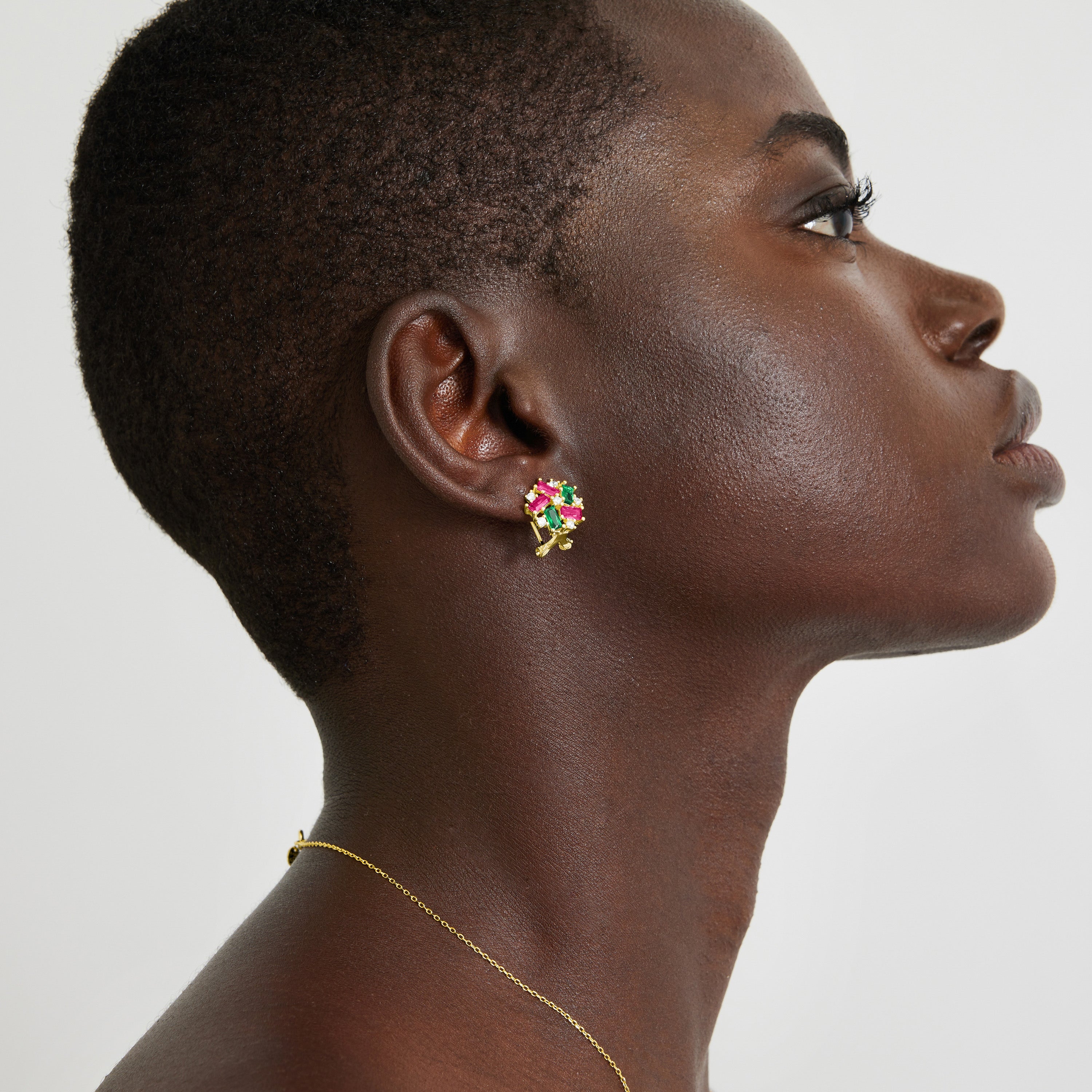 Orecchini in Argento Sterling 925 con Zirconia Multicolore finitura in oro giallo 18K - Wewi