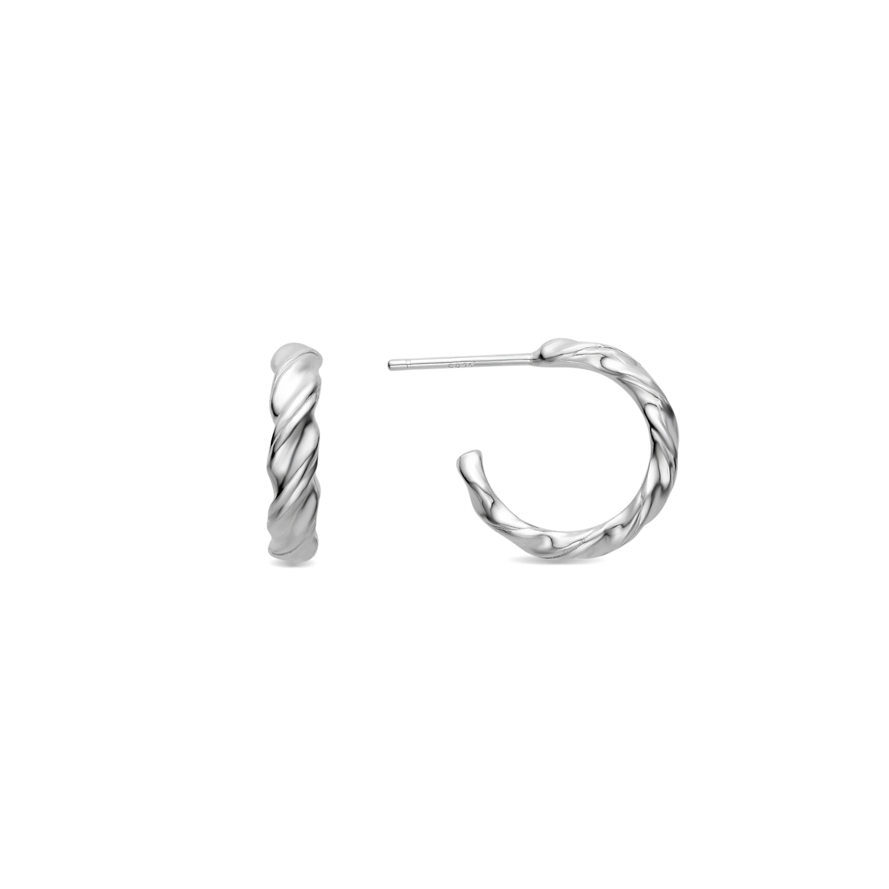 Boucles d'oreilles en argent sterling 925 finies en rhodium -Miari