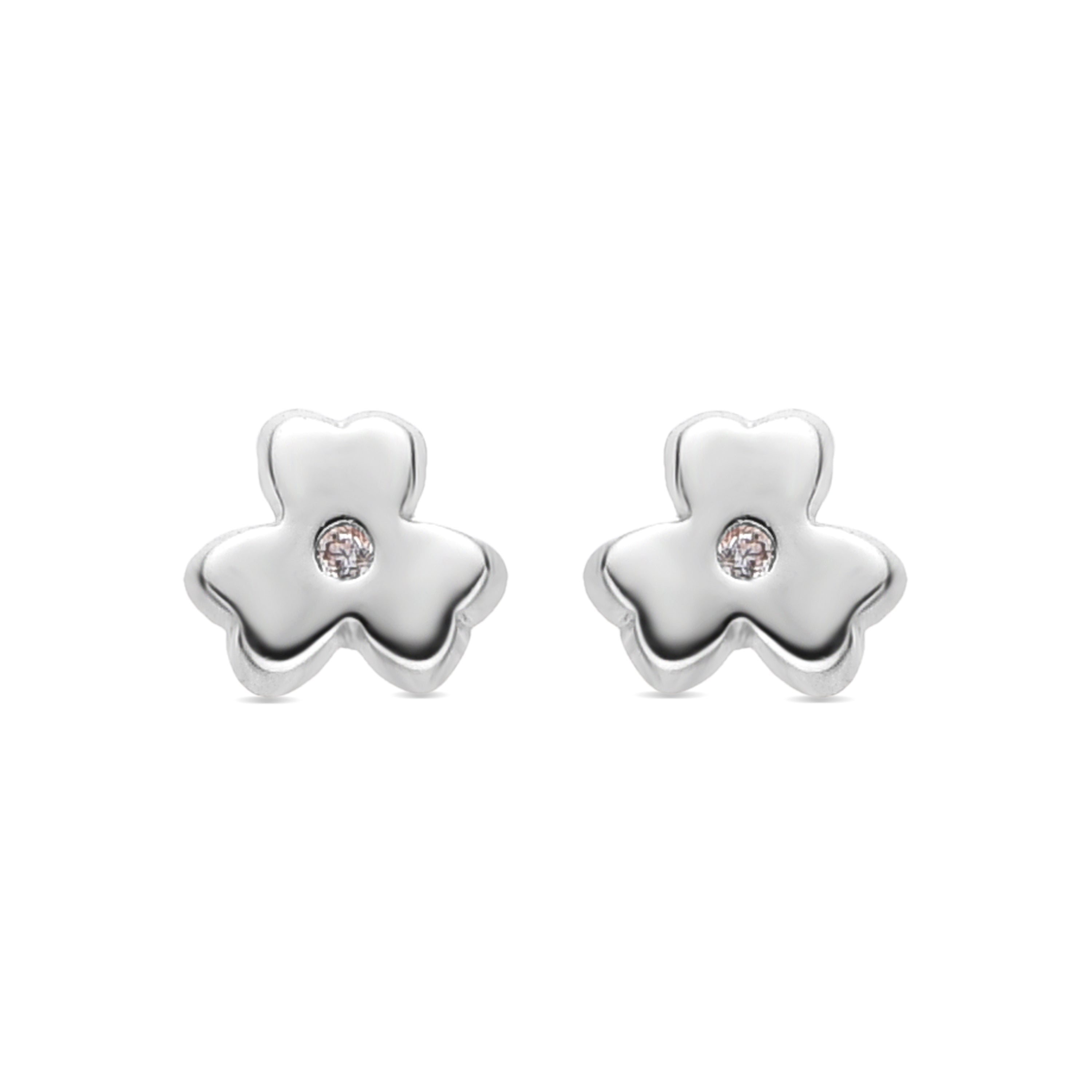 925 Sterling Silver Earrings with Brilliant Zirconia finished in Rhodium - Yscu