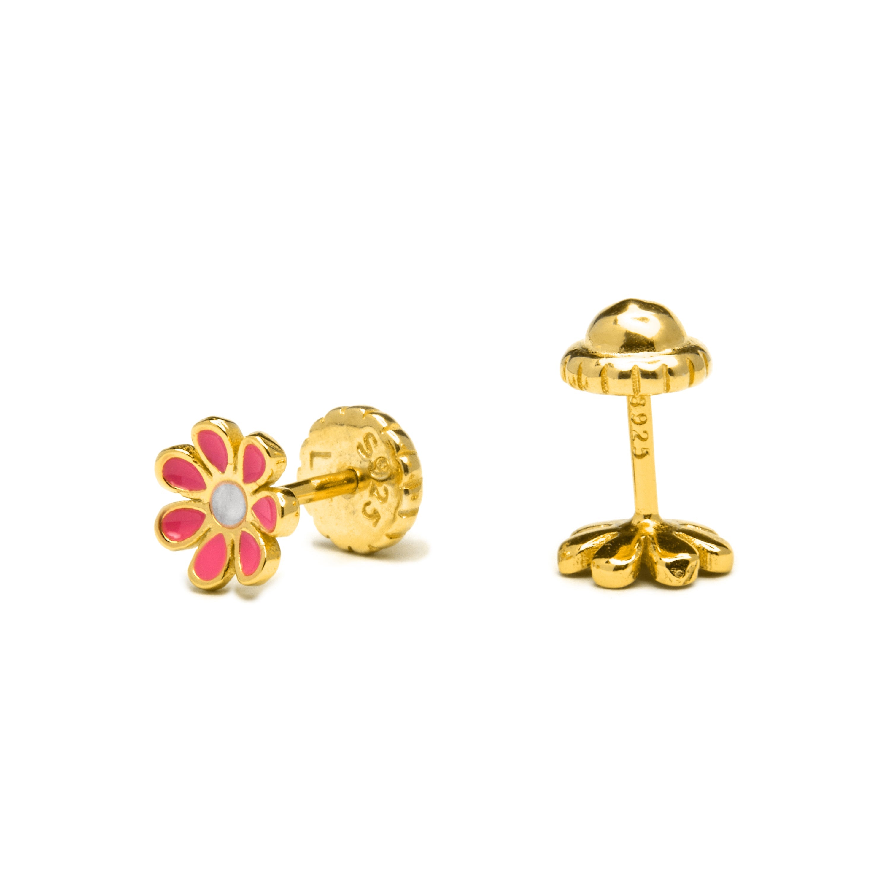 925 Sterling Zilveren Oorbellen afgewerkt in 18K Geelgoud - Kacel