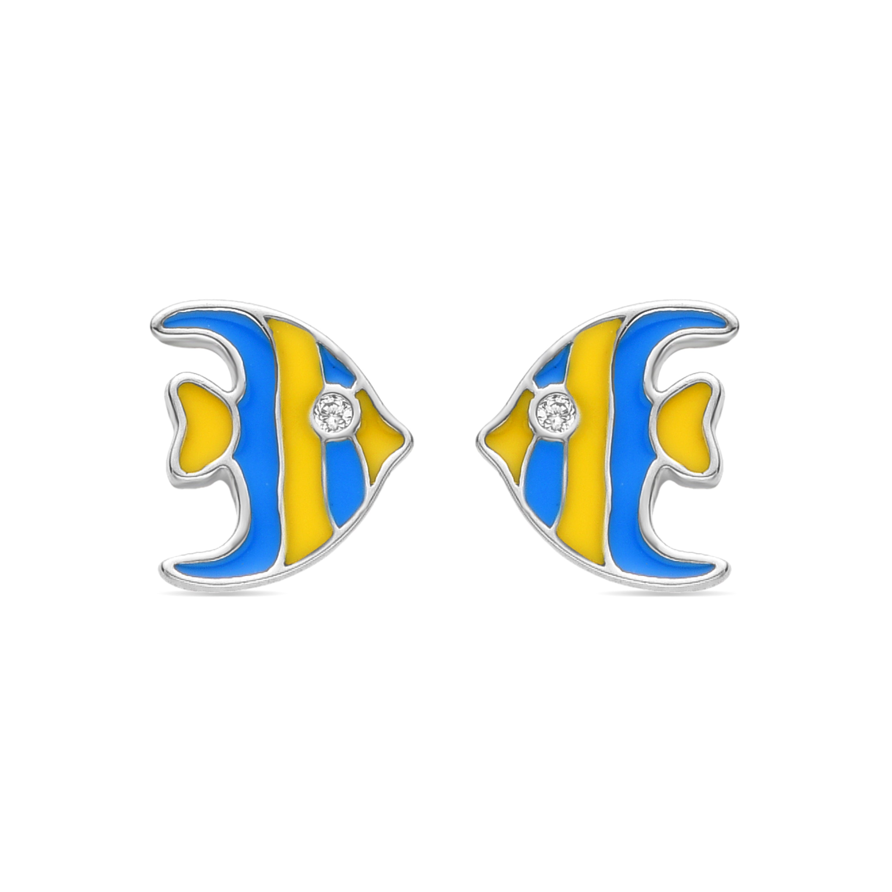 Boucles d'oreilles en argent sterling 925 finies en rhodium - Tianra
