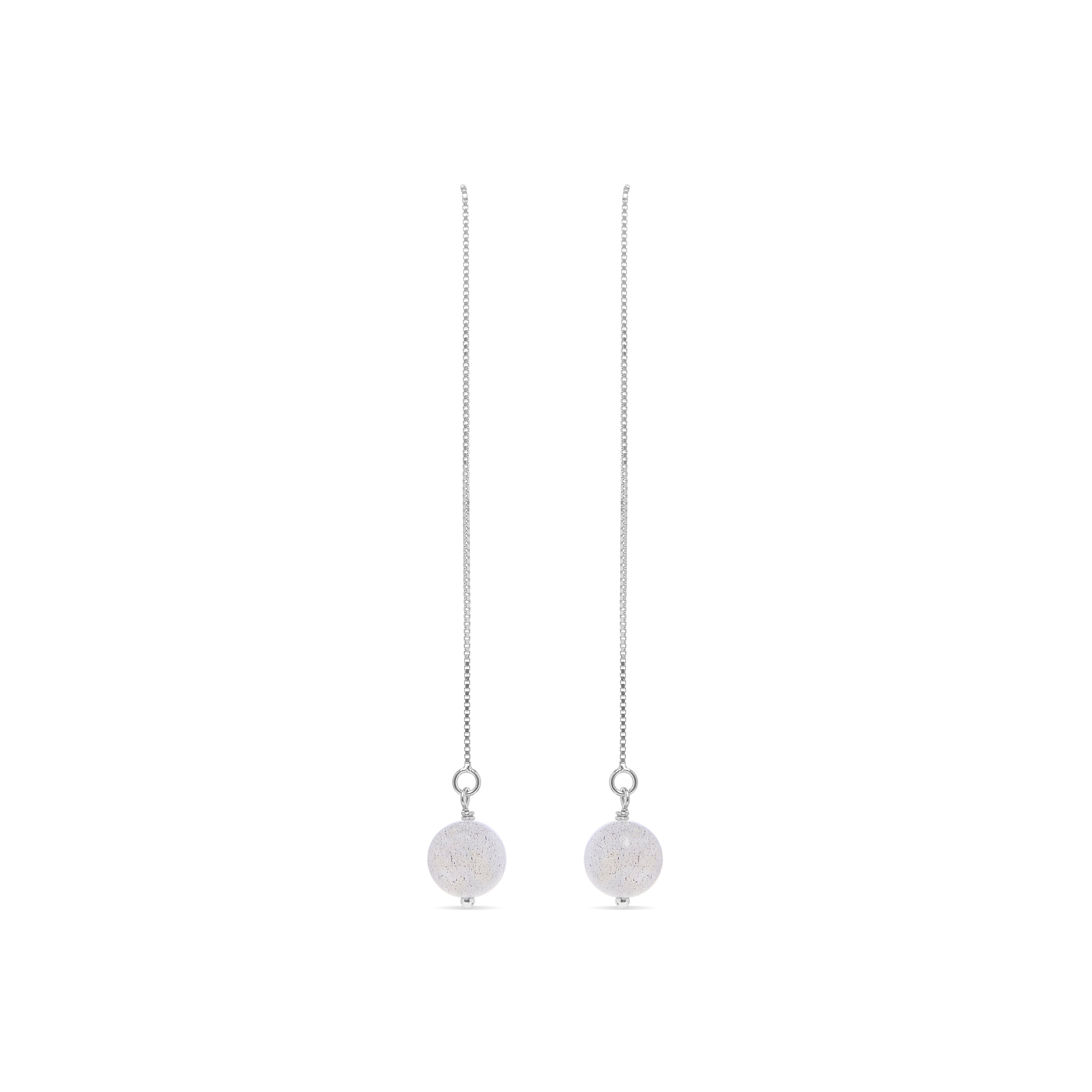 Orecchini in Argento Sterling 925 con Labradorite finiti in rodio - Onika