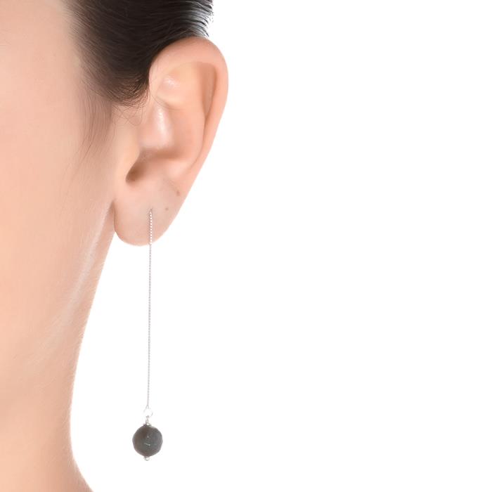 Orecchini in Argento Sterling 925 con Labradorite finiti in rodio - Onika