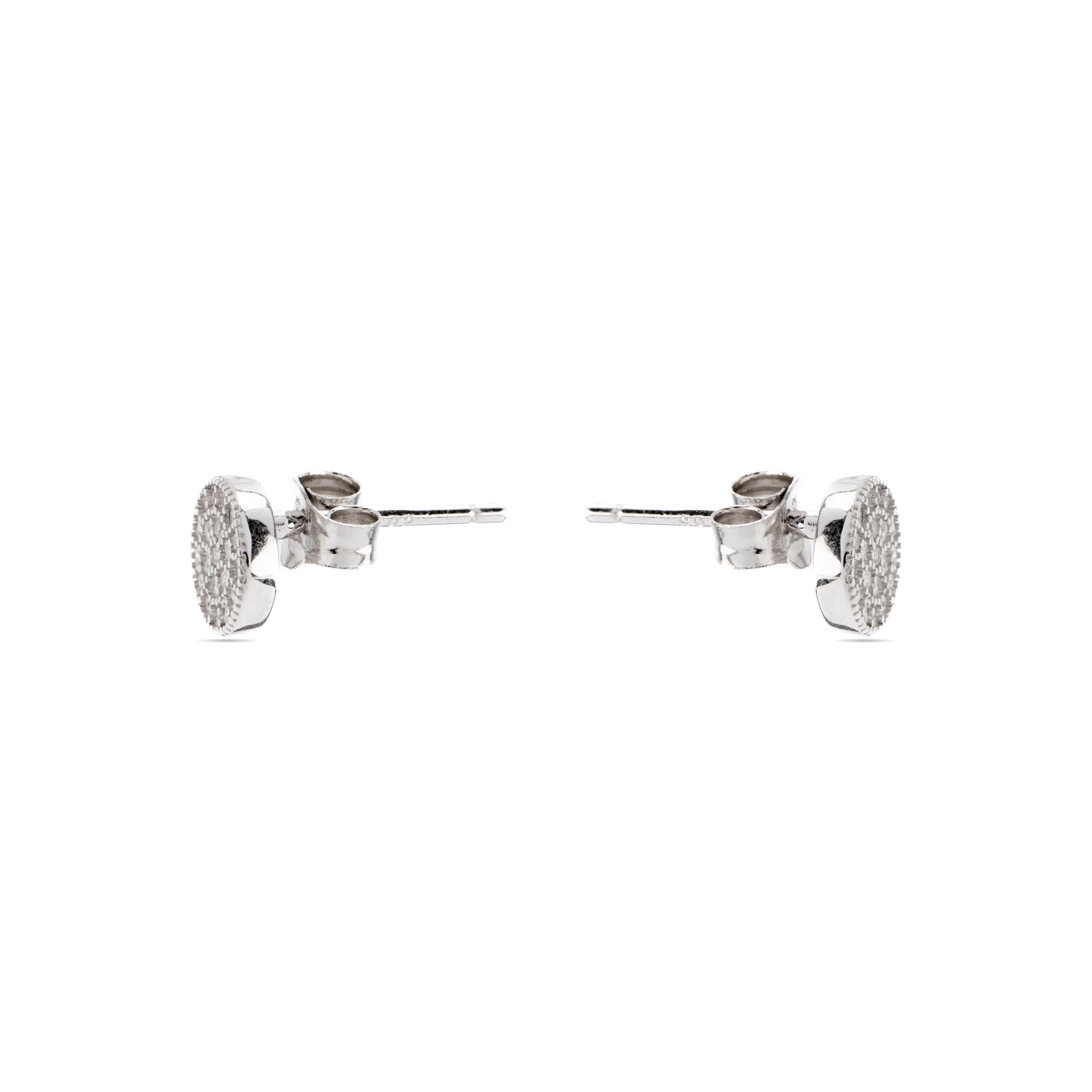 925 Sterling Silver Earrings with Brilliant Zirconia finished in Rhodium - Zasa