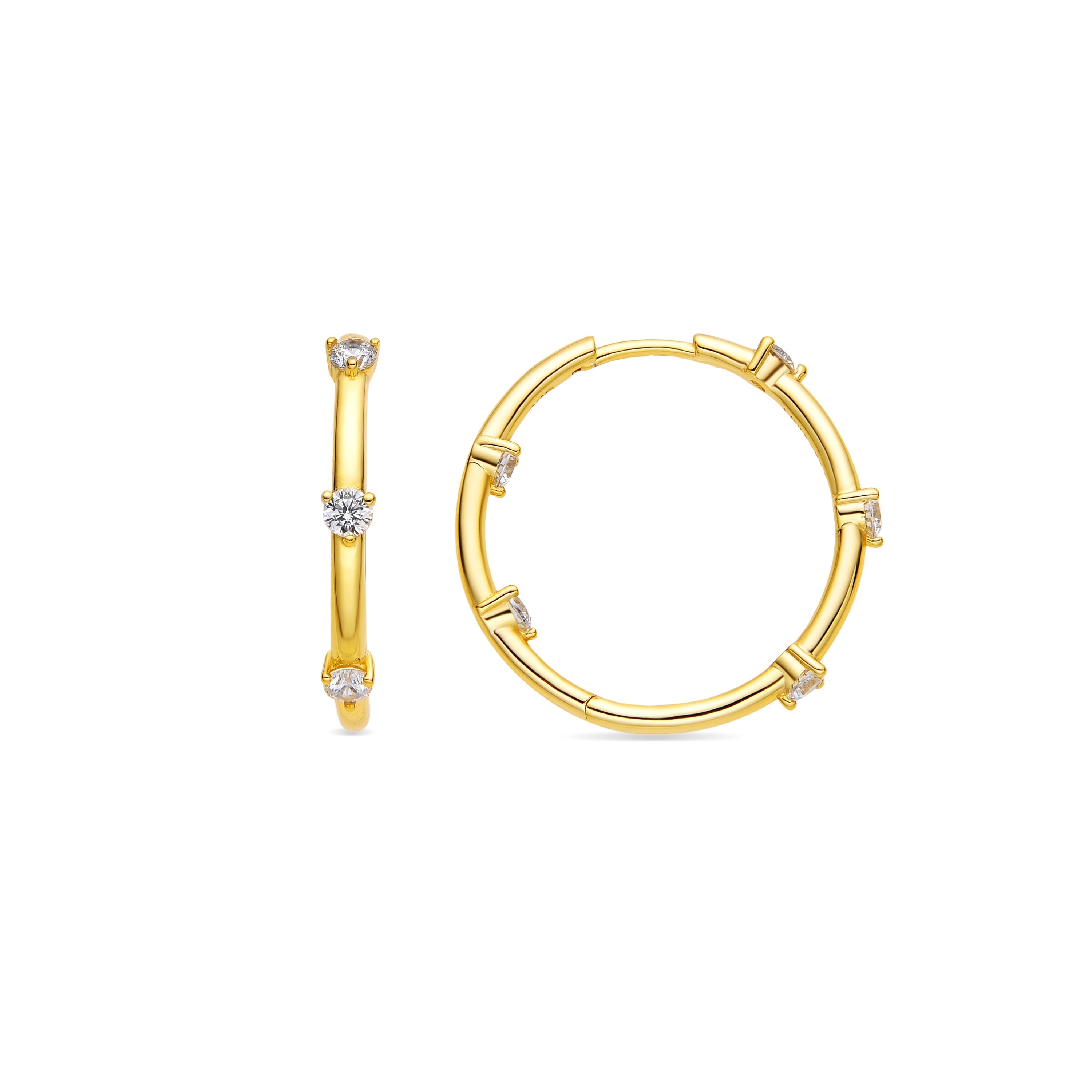 Orecchini in Argento Sterling 925 e Zirconia Cubica con finitura in oro 18k - Rajib