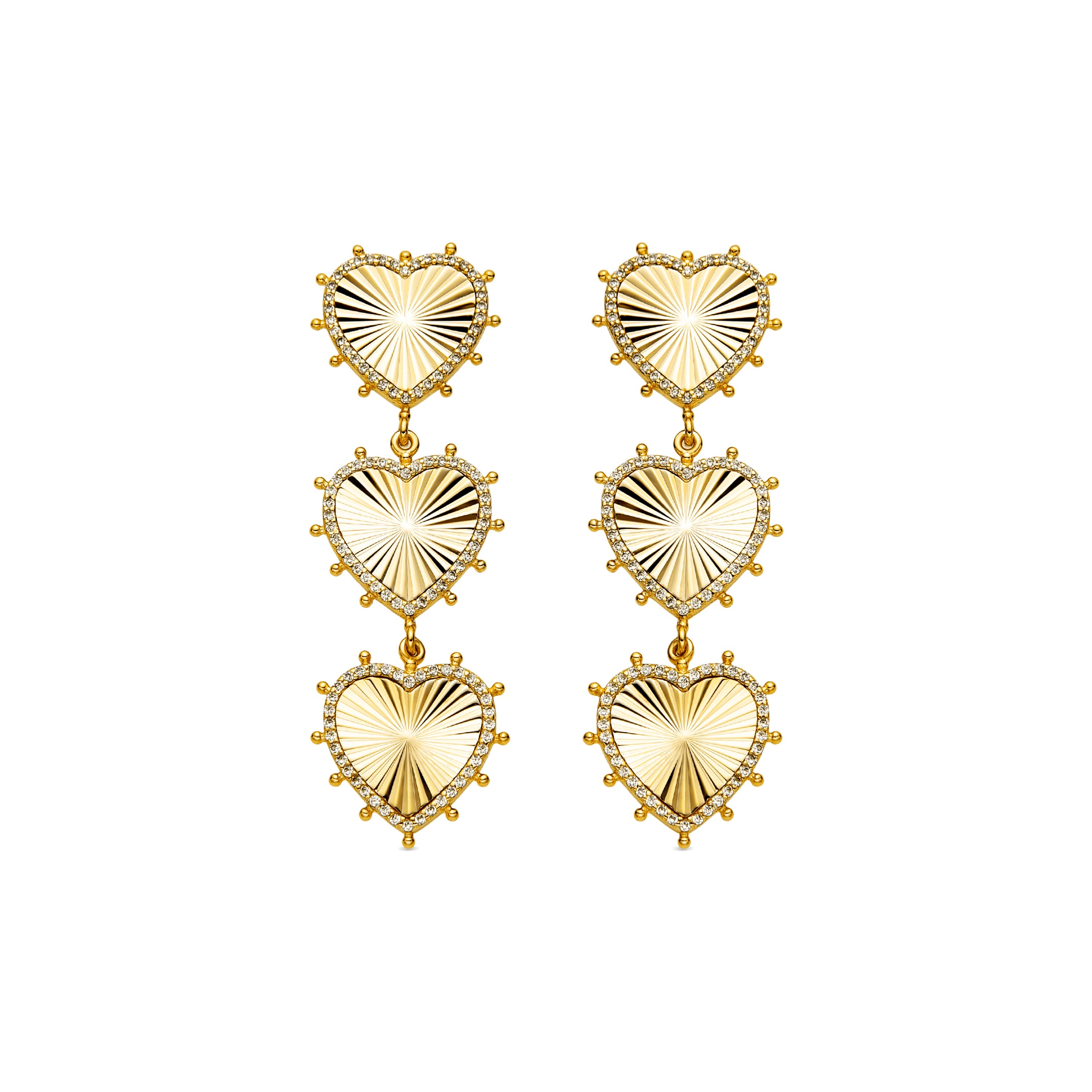 Boucles d'oreilles en argent sterling 925 et zircon brillant finition or 18k - Nimed