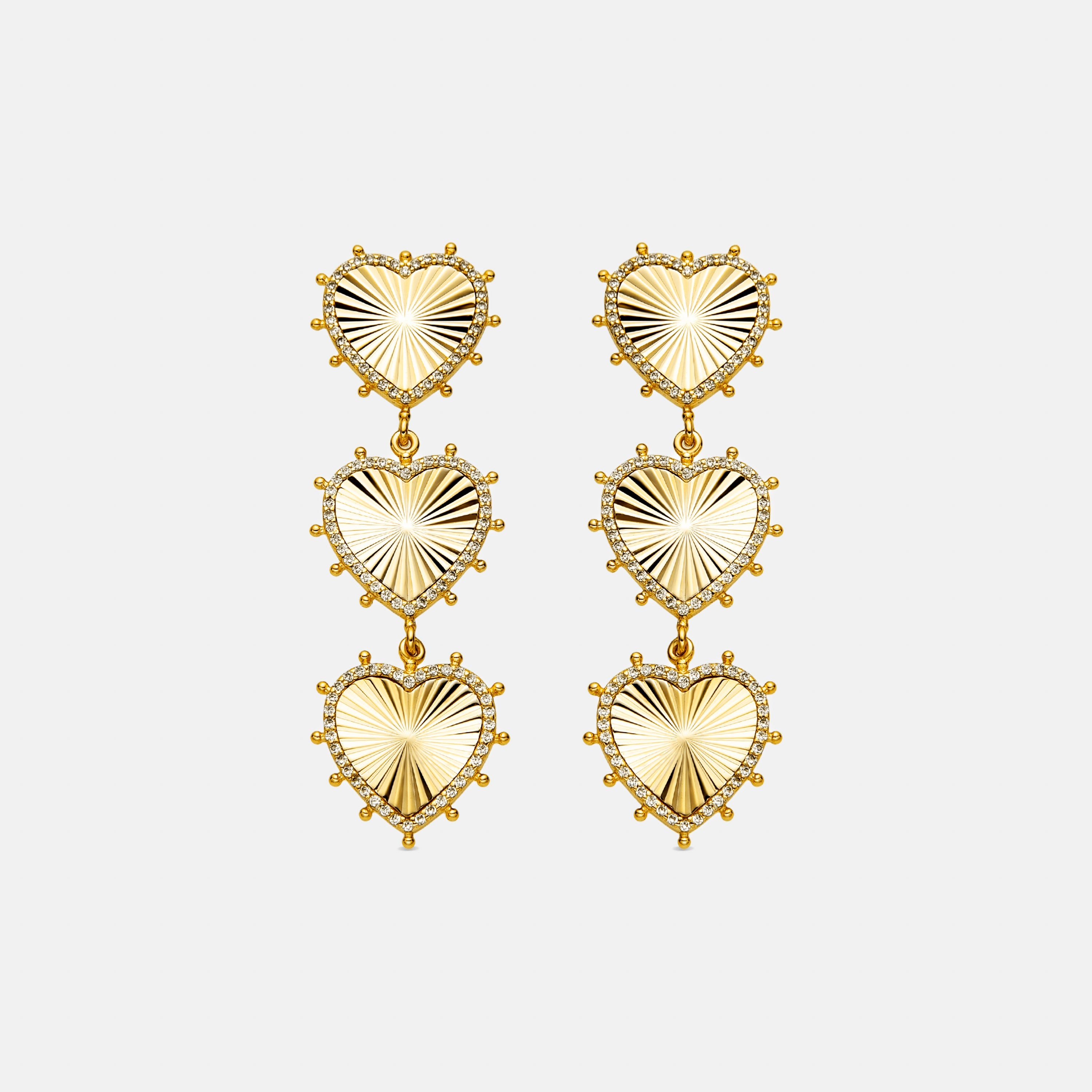 Pendientes de Plata de Ley 925 y Circonita Brillante acabado oro 18k - Nimed