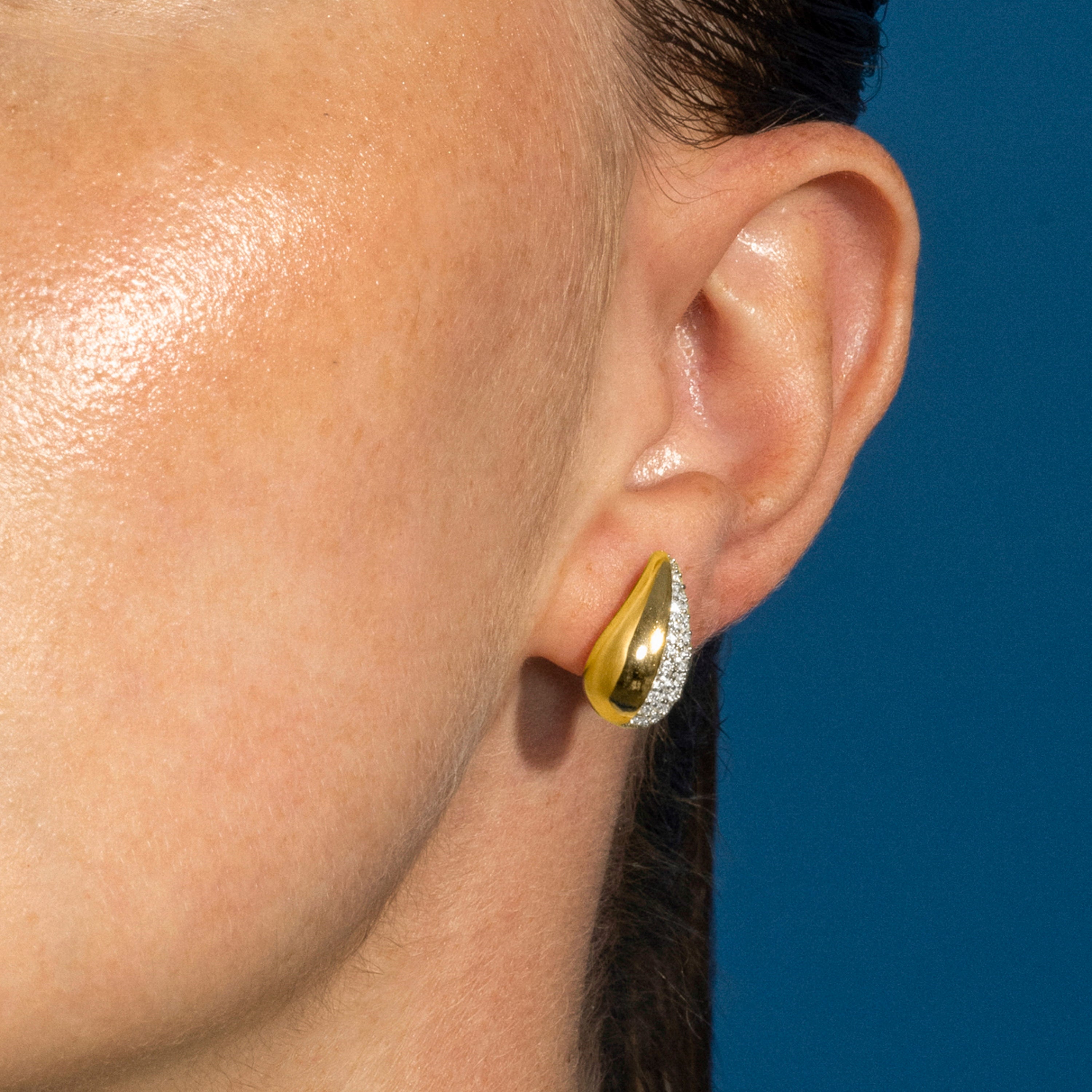 Pendientes de Plata de Ley 925 y Circonita Brillante acabado oro 18k - Nirdo