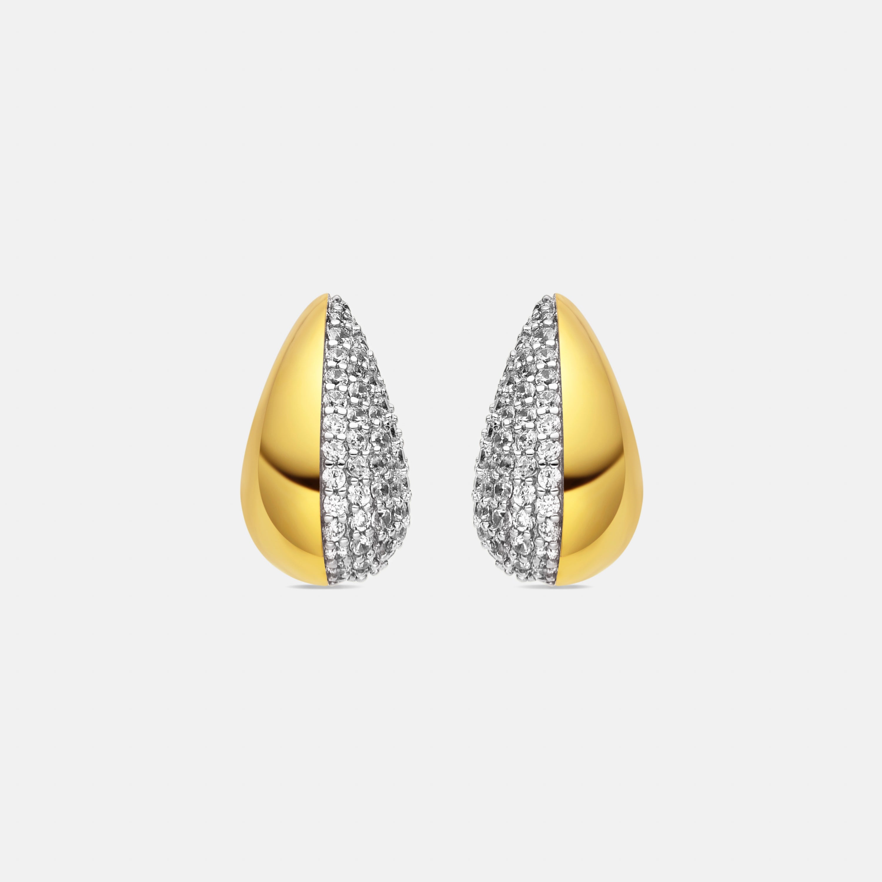 Pendientes de Plata de Ley 925 y Circonita Brillante acabado oro 18k - Nirdo
