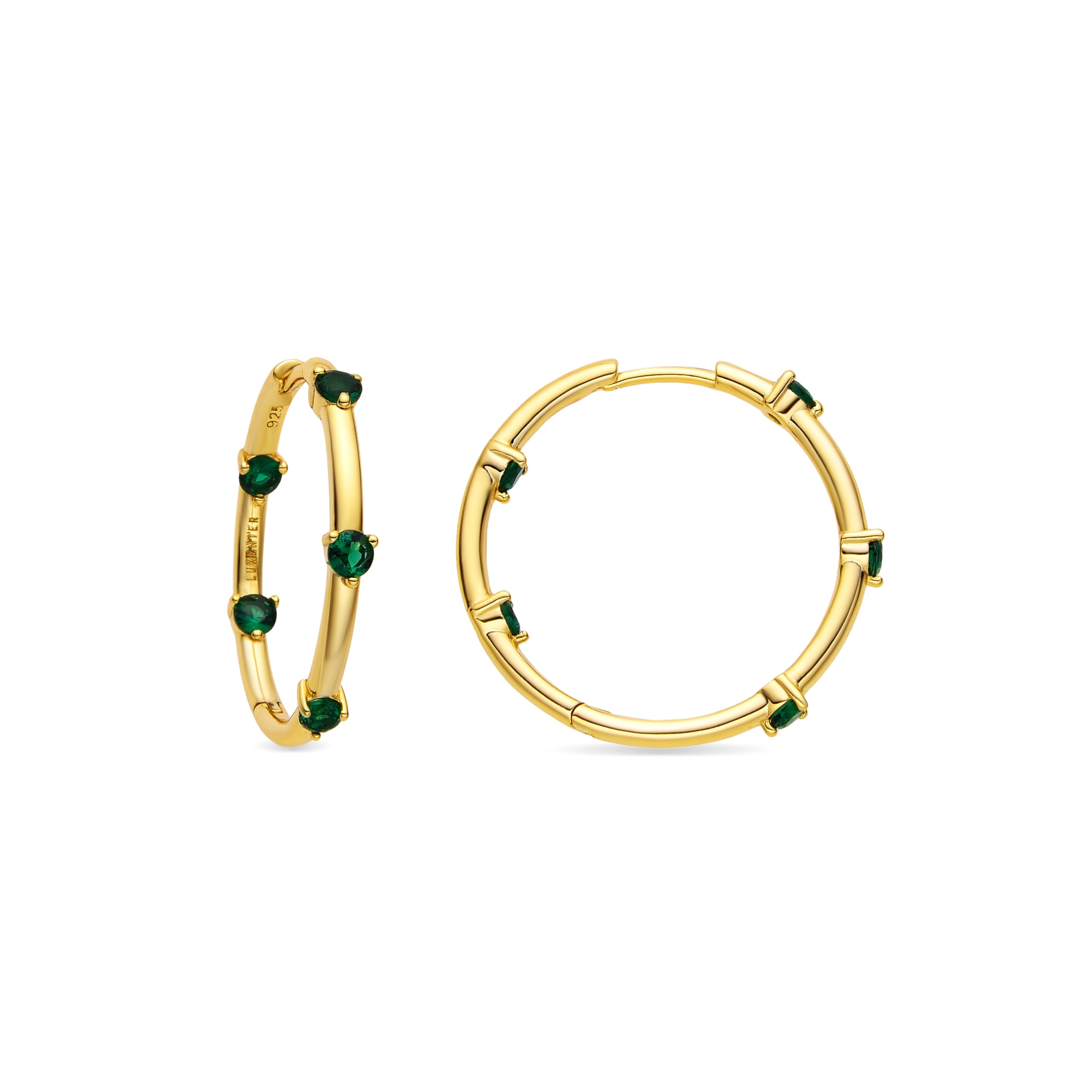 Orecchini in Argento Sterling 925 e Zirconia Verde finitura oro 18k - Oiza