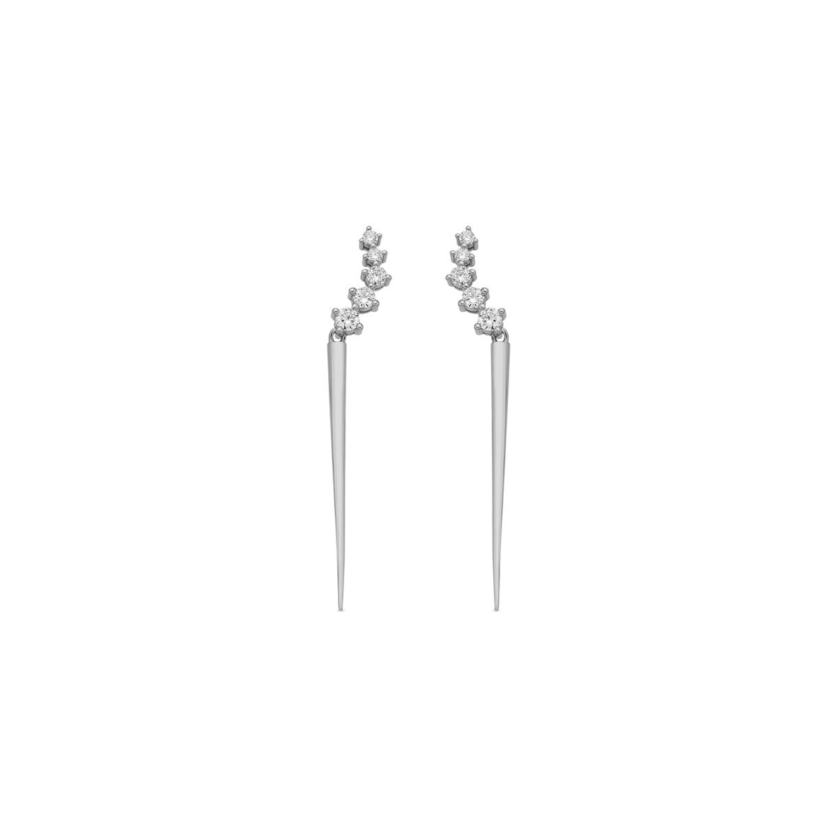 Pendientes de Plata de Ley 925 y Circonita Brillante acabado rodio - Copim