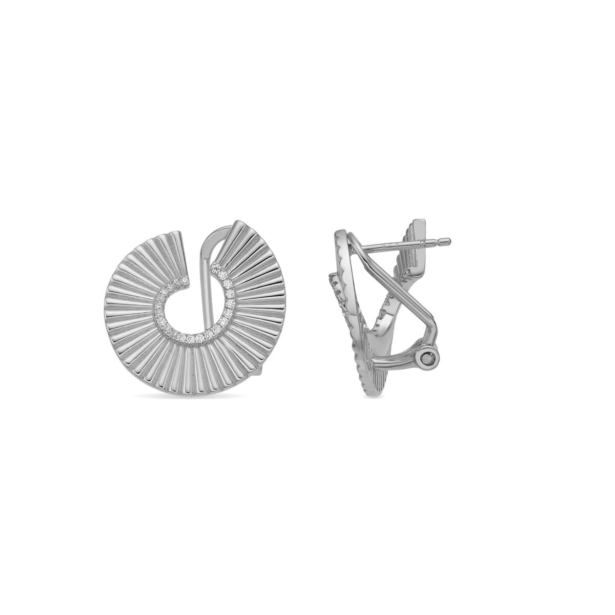925er Sterlingsilber-Ohrringe mit funkelndem Zirkonia und Rhodium-Finish - Dragi