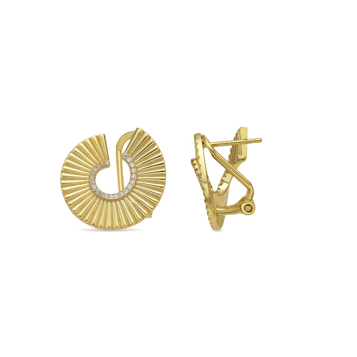 Pendientes de Plata de Ley 925 y Circonita Brillante acabado oro amarillo de 18k - Dragi