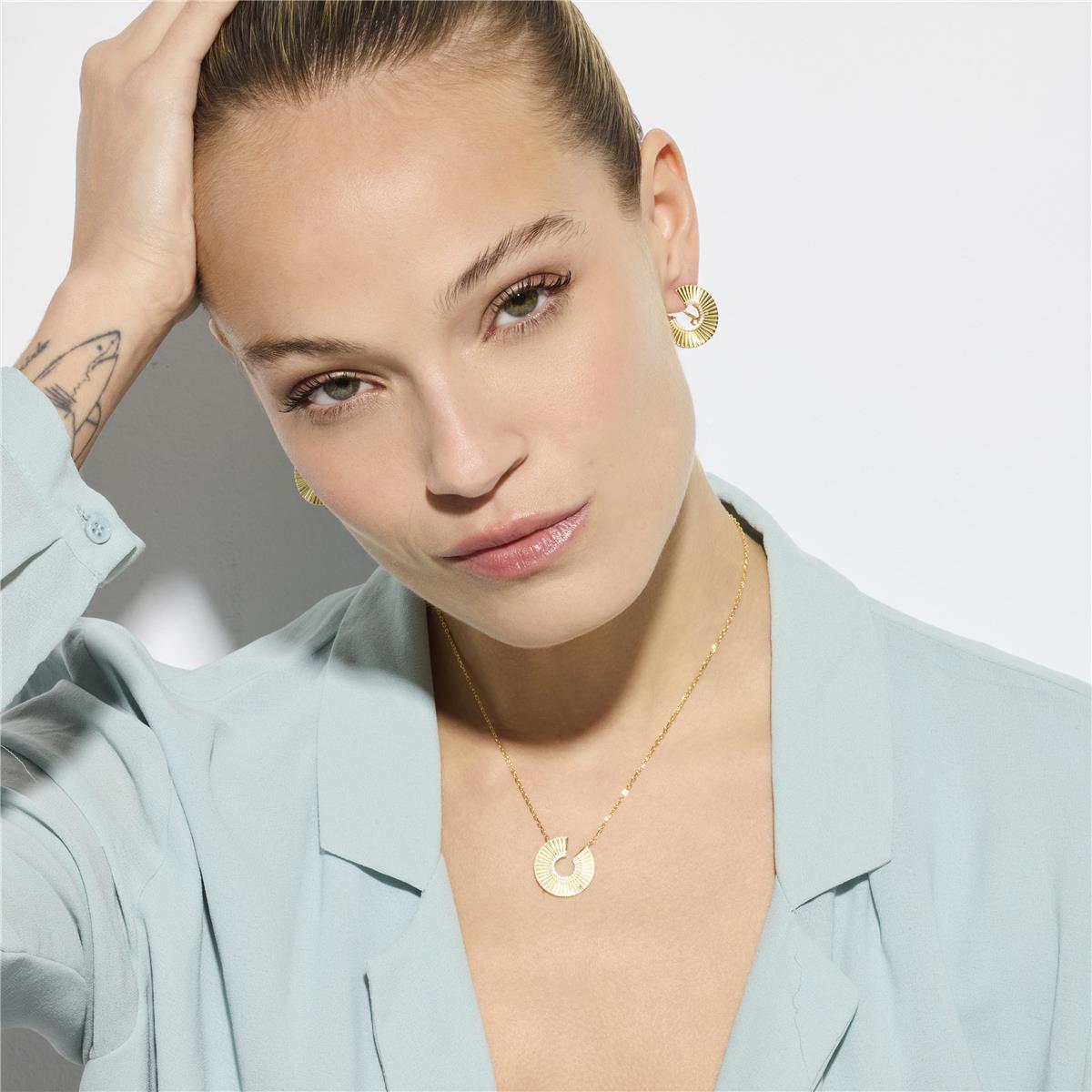Pendientes de Plata de Ley 925 y Circonita Brillante acabado oro amarillo de 18k - Dragi