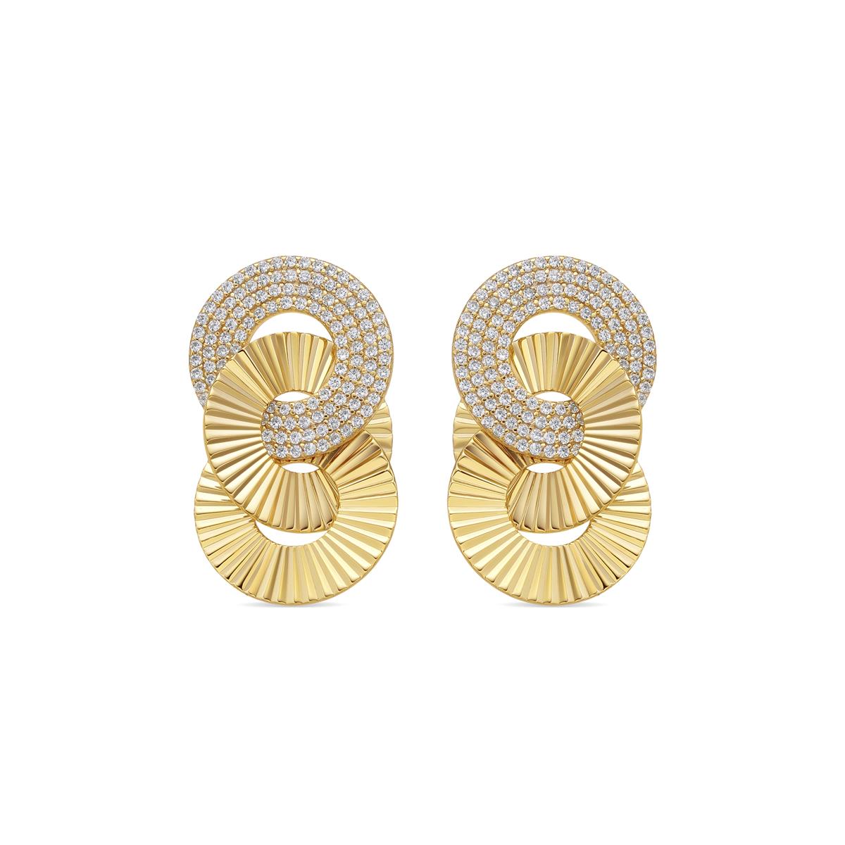 Pendientes de Plata de Ley 925 y Circonita Brillante acabado oro amarillo de 18k - Thydi