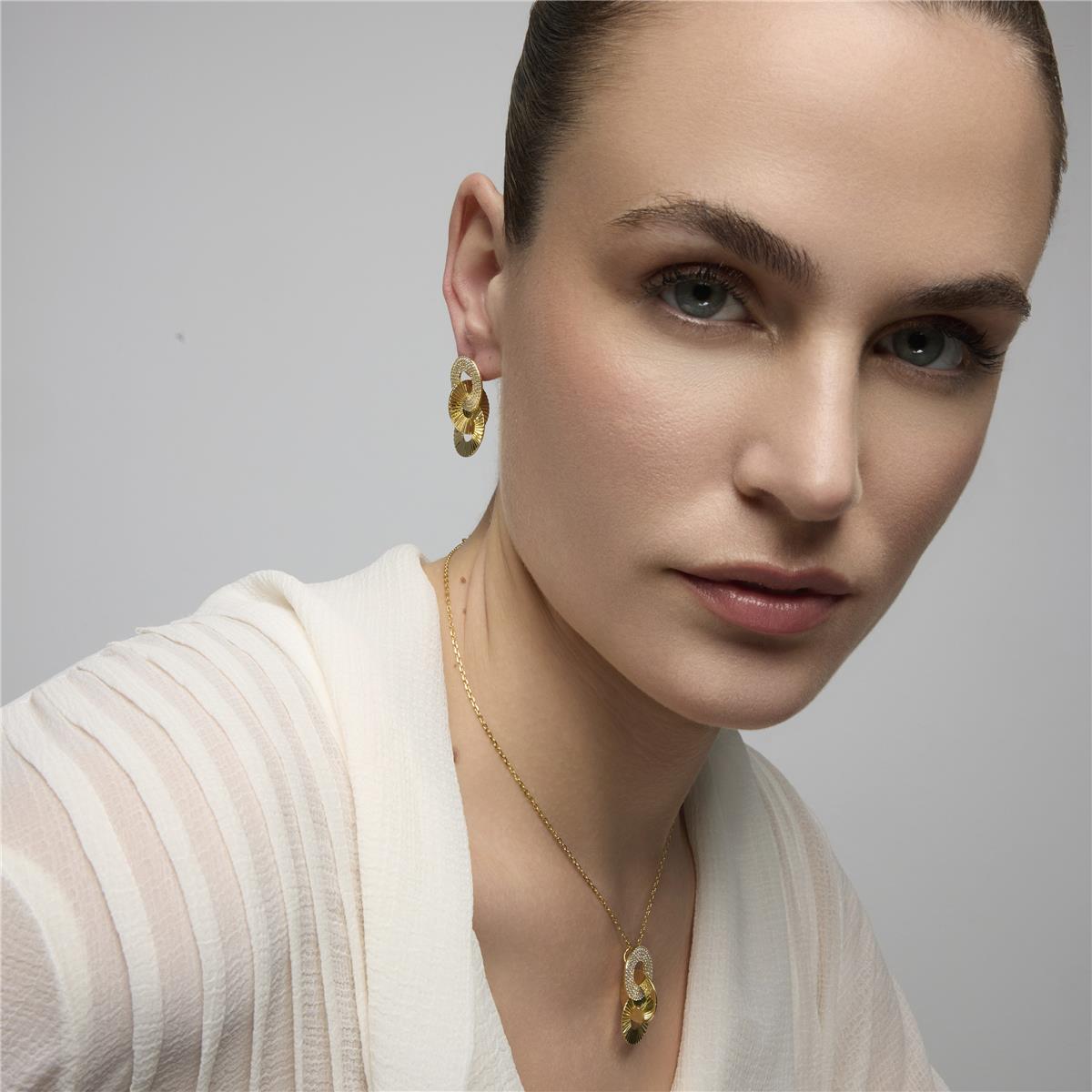 Pendientes de Plata de Ley 925 y Circonita Brillante acabado oro amarillo de 18k - Thydi