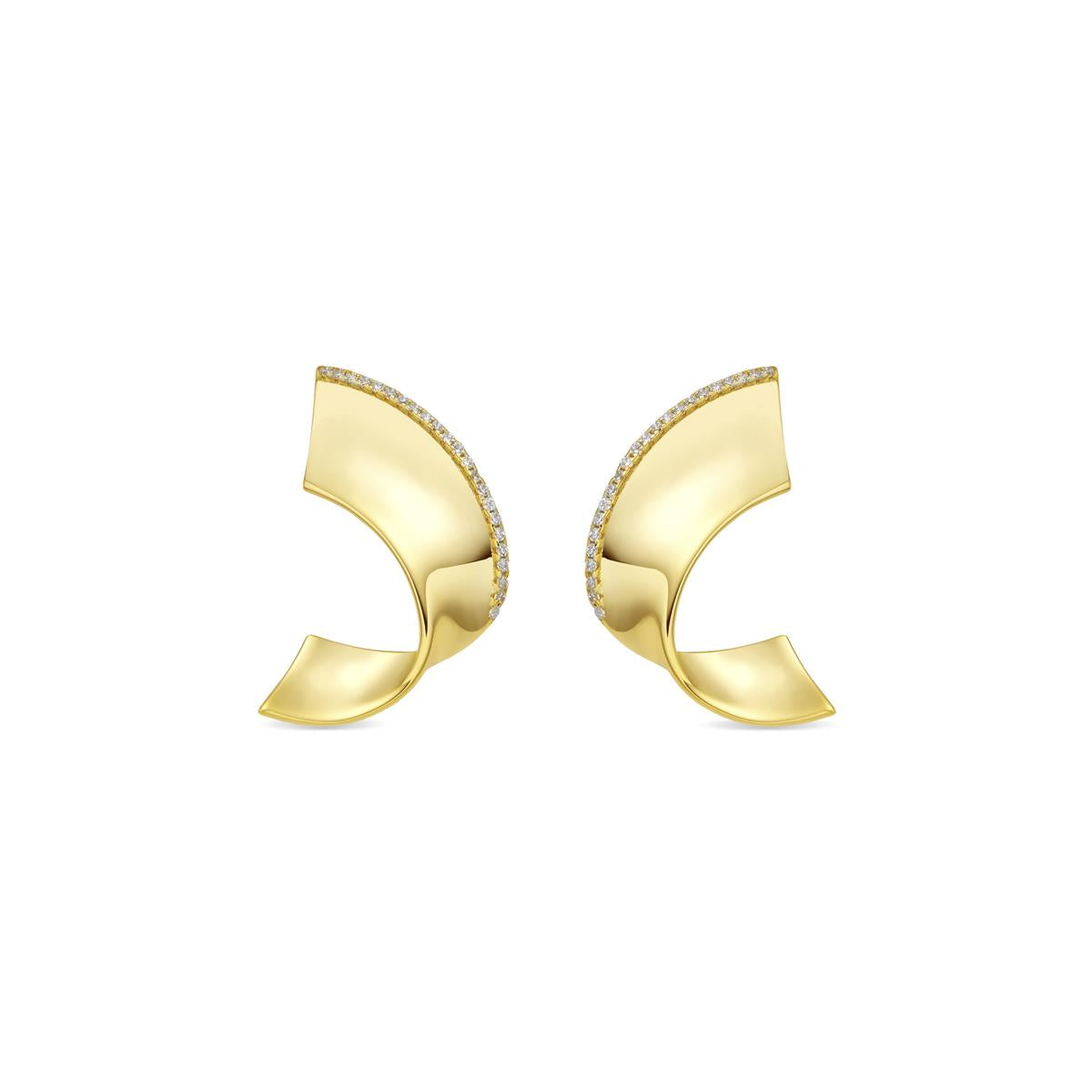 Pendientes de Plata de Ley 925 y Circonita Brillante acabado oro amarillo de 18k - Girea
