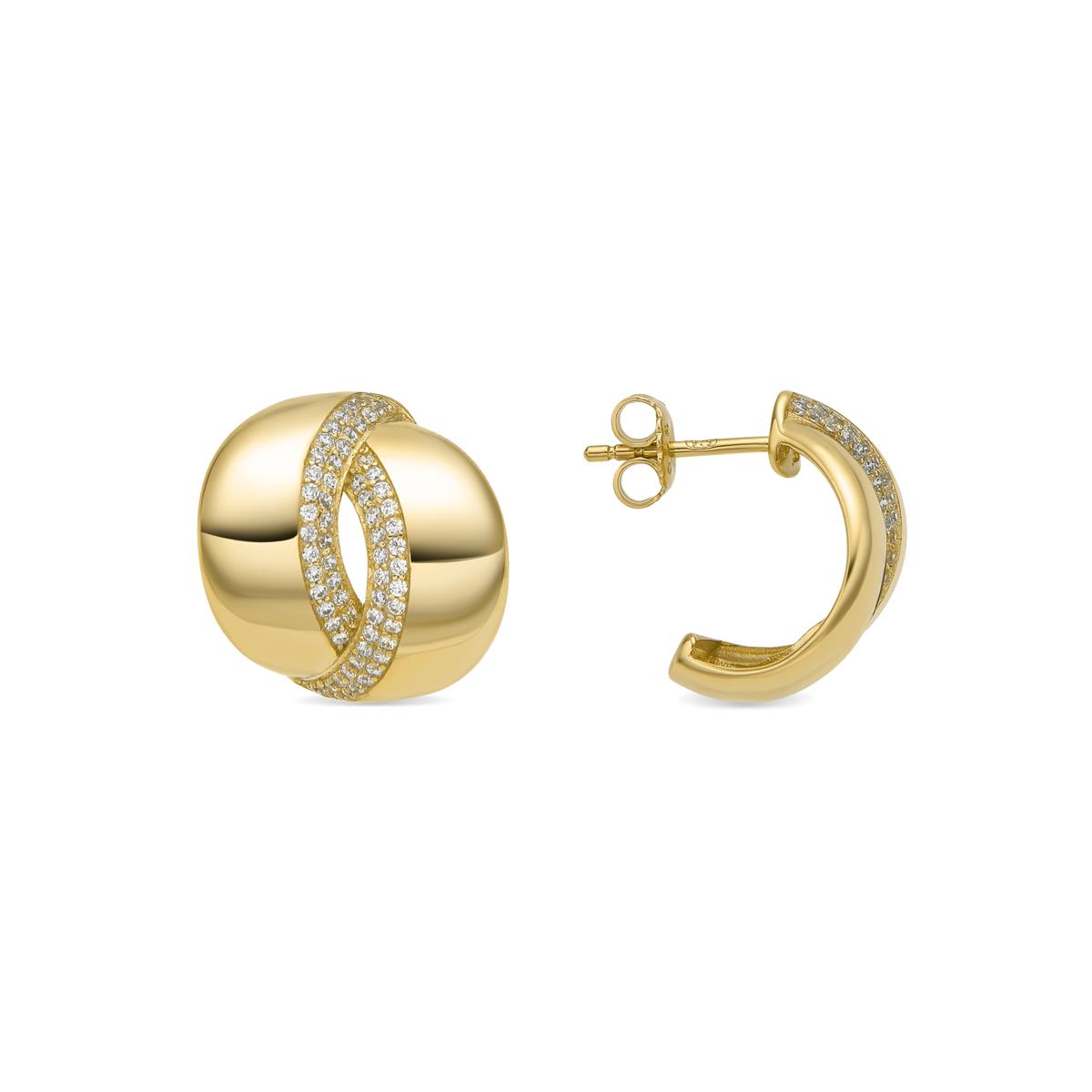 Ohrringe aus 925er Sterlingsilber und funkelndem Zirkonia mit 18k Gelbgold-Finish - Asrae