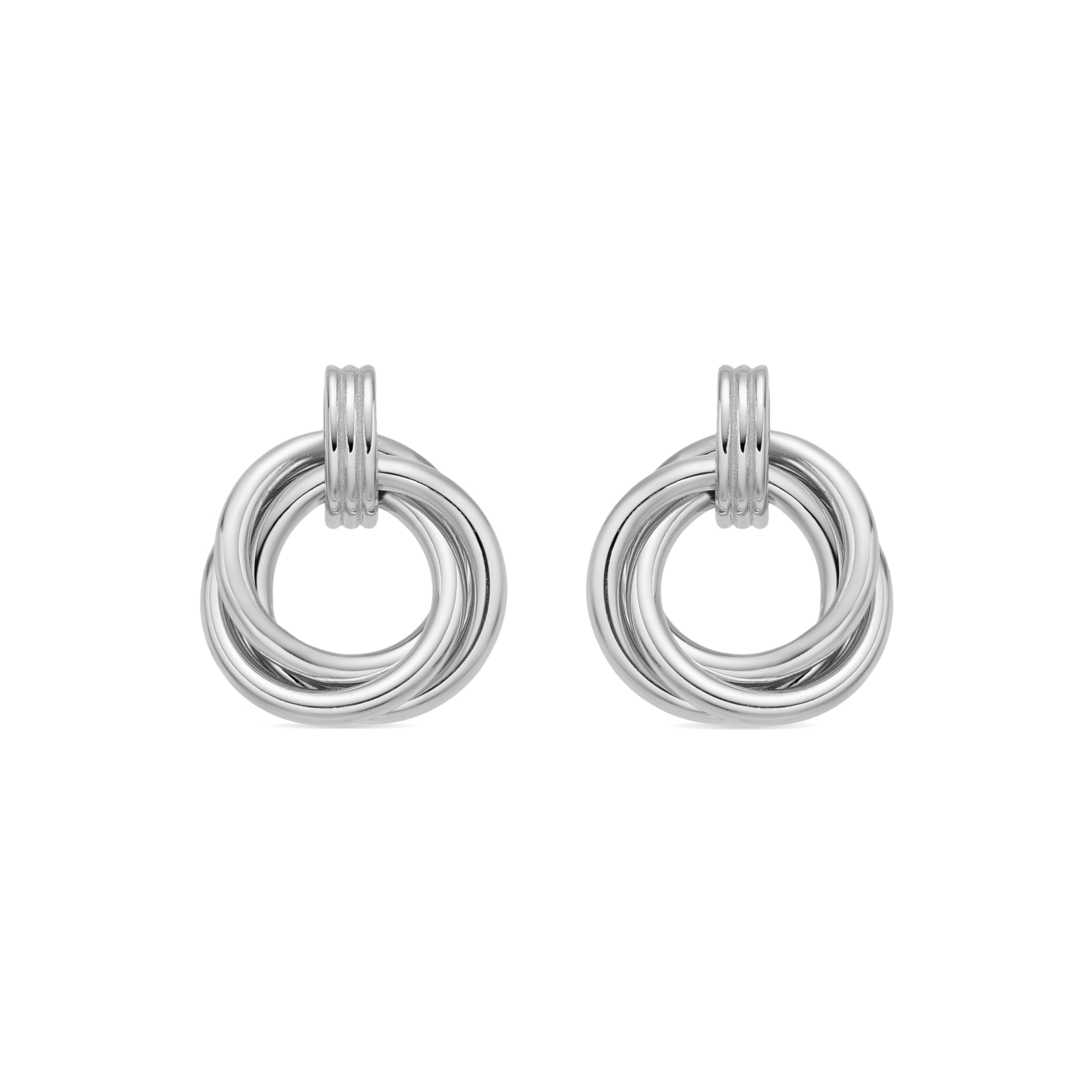 Boucles d'oreilles en argent sterling 925 et zircon brillant finition rhodium - Imad