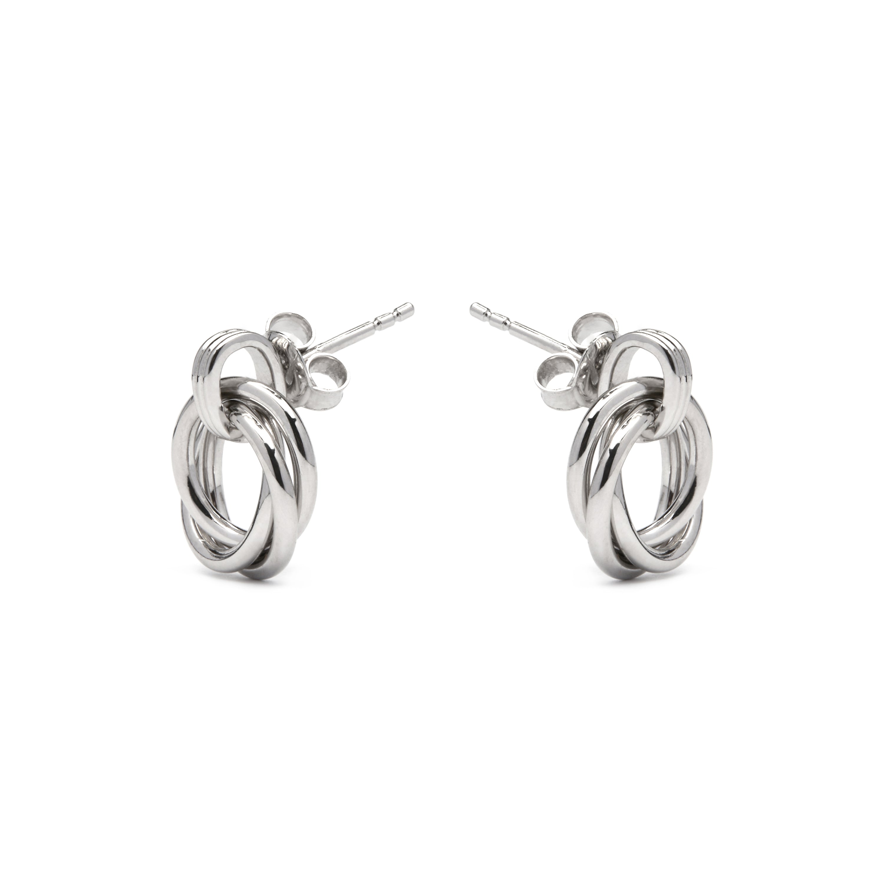 Ohrringe aus 925er Sterlingsilber und glänzenden Zirkonia mit Rhodium-Finish - Imad