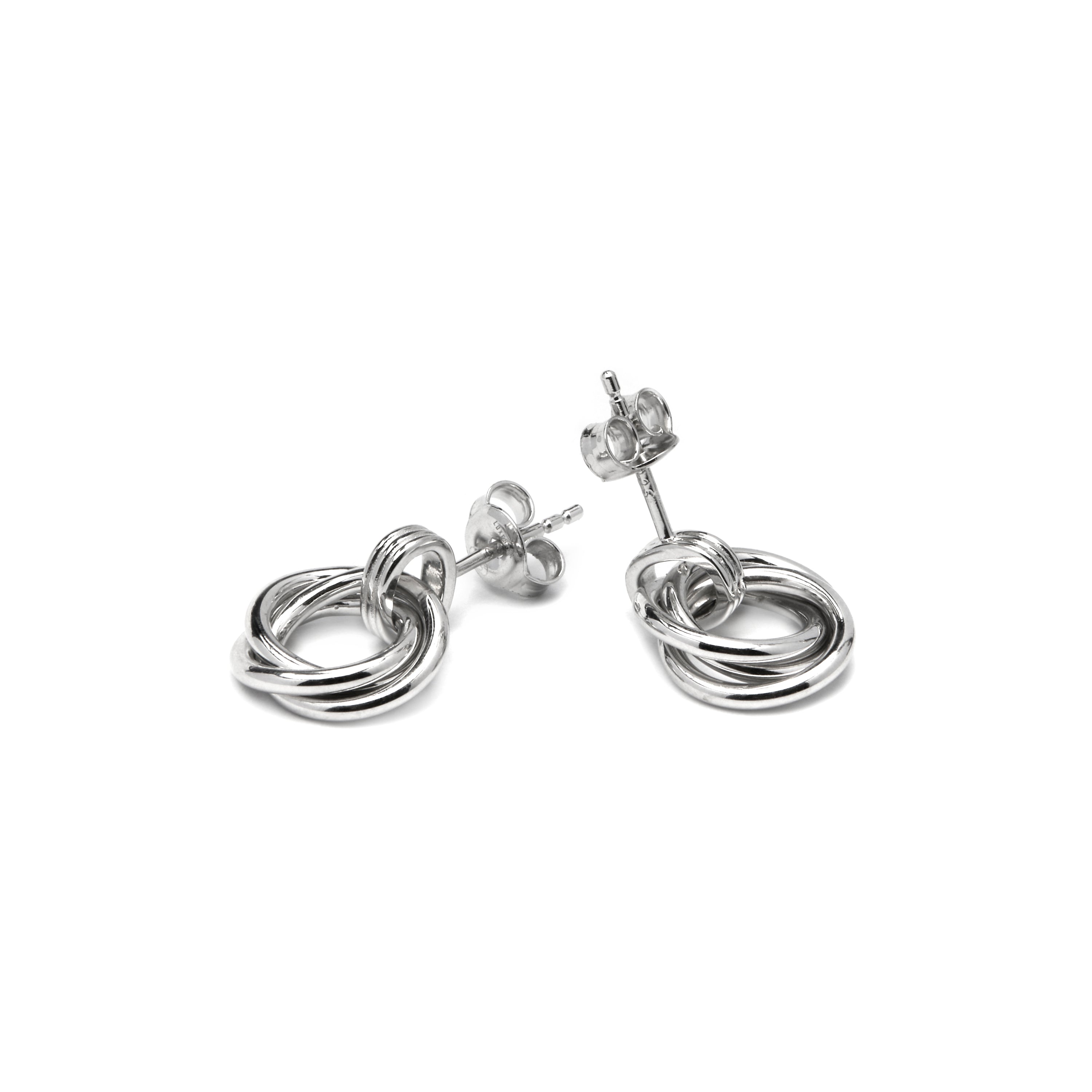 Boucles d'oreilles en argent sterling 925 et zircon brillant finition rhodium - Imad