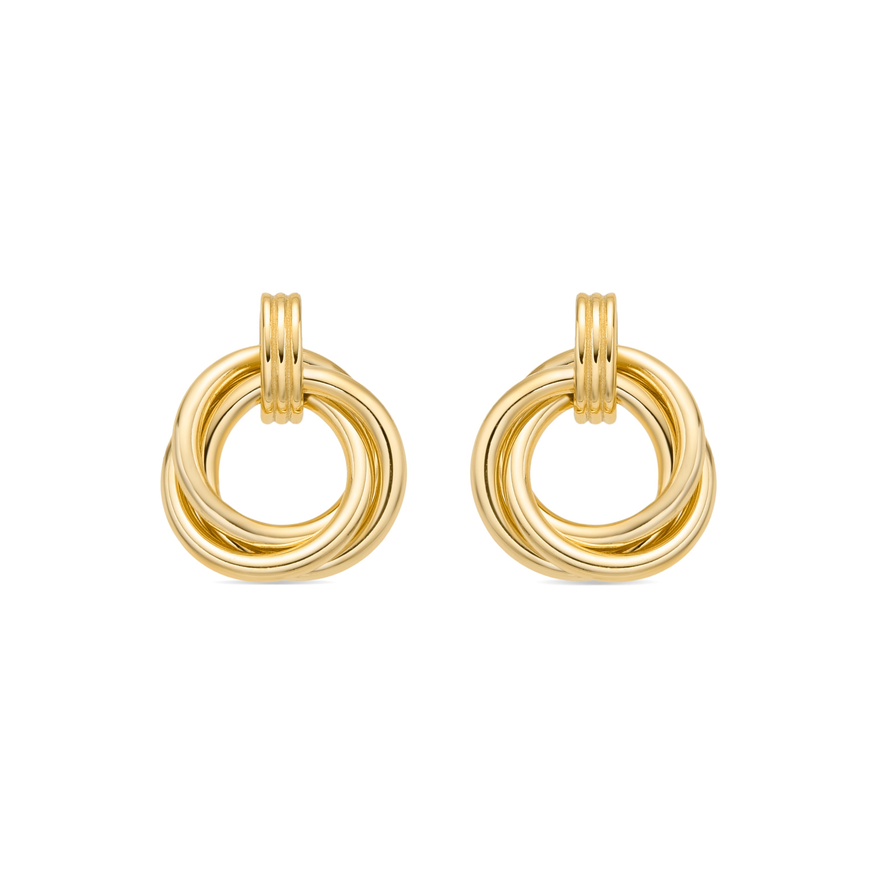 Ohrringe aus 925er Sterlingsilber und glänzenden Zirkonia mit 18k Gelbgold-Finish - Uless