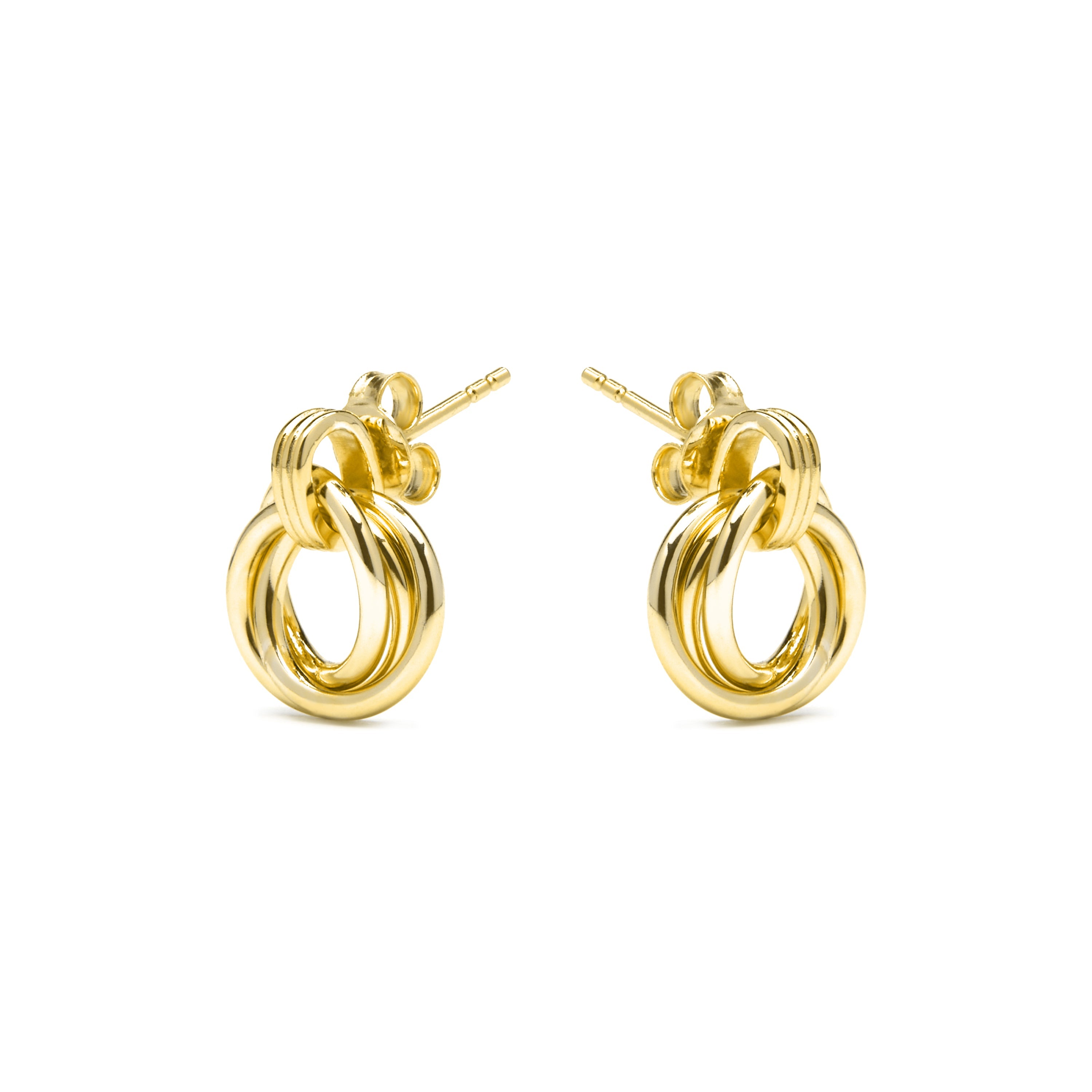 Boucles d'oreilles en argent sterling 925 et zircon brillant finition or jaune 18k - Uless