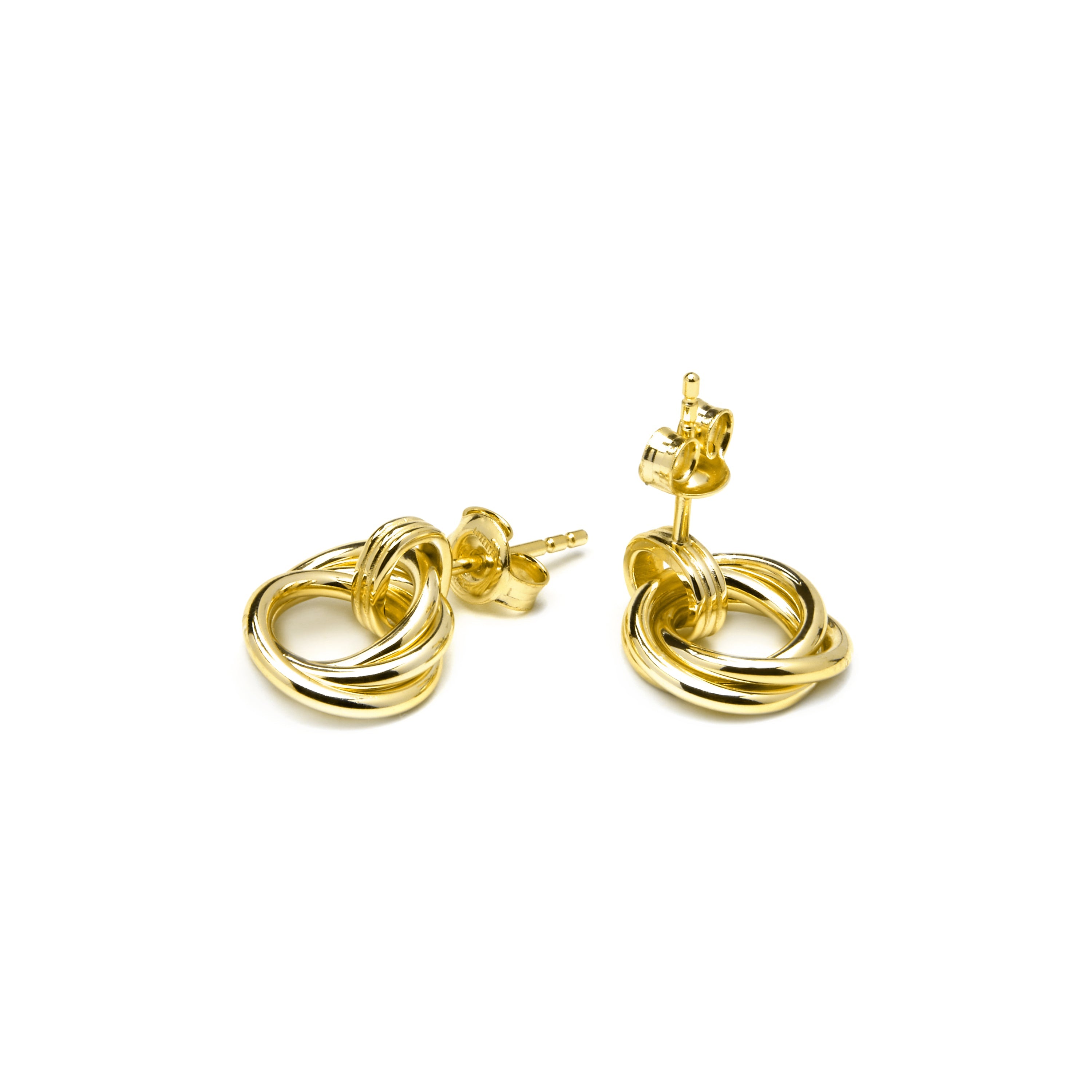 Boucles d'oreilles en argent sterling 925 et zircon brillant finition or jaune 18k - Uless
