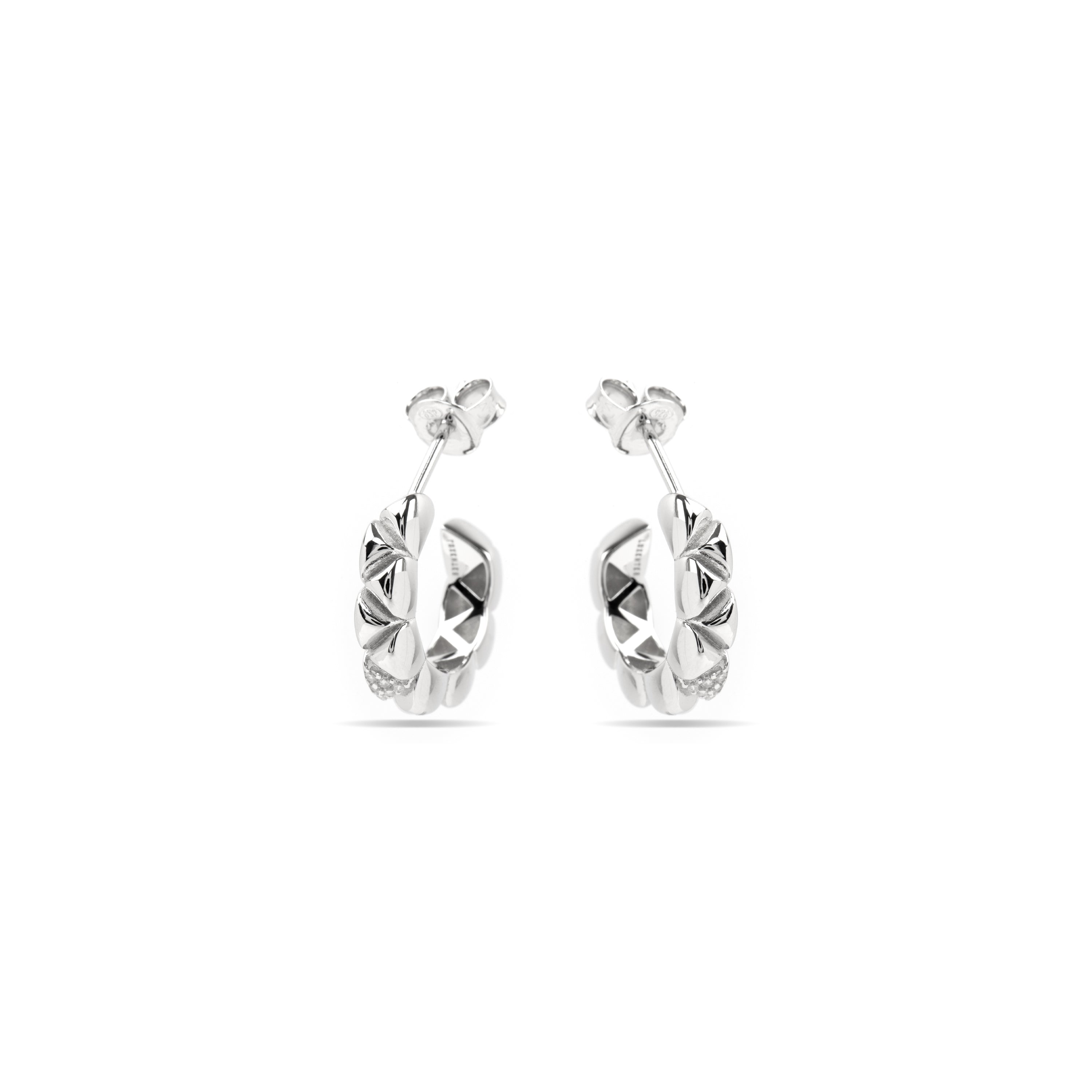 Boucles d'oreilles en argent sterling 925 et zircon brillant finition rhodium - Imwa