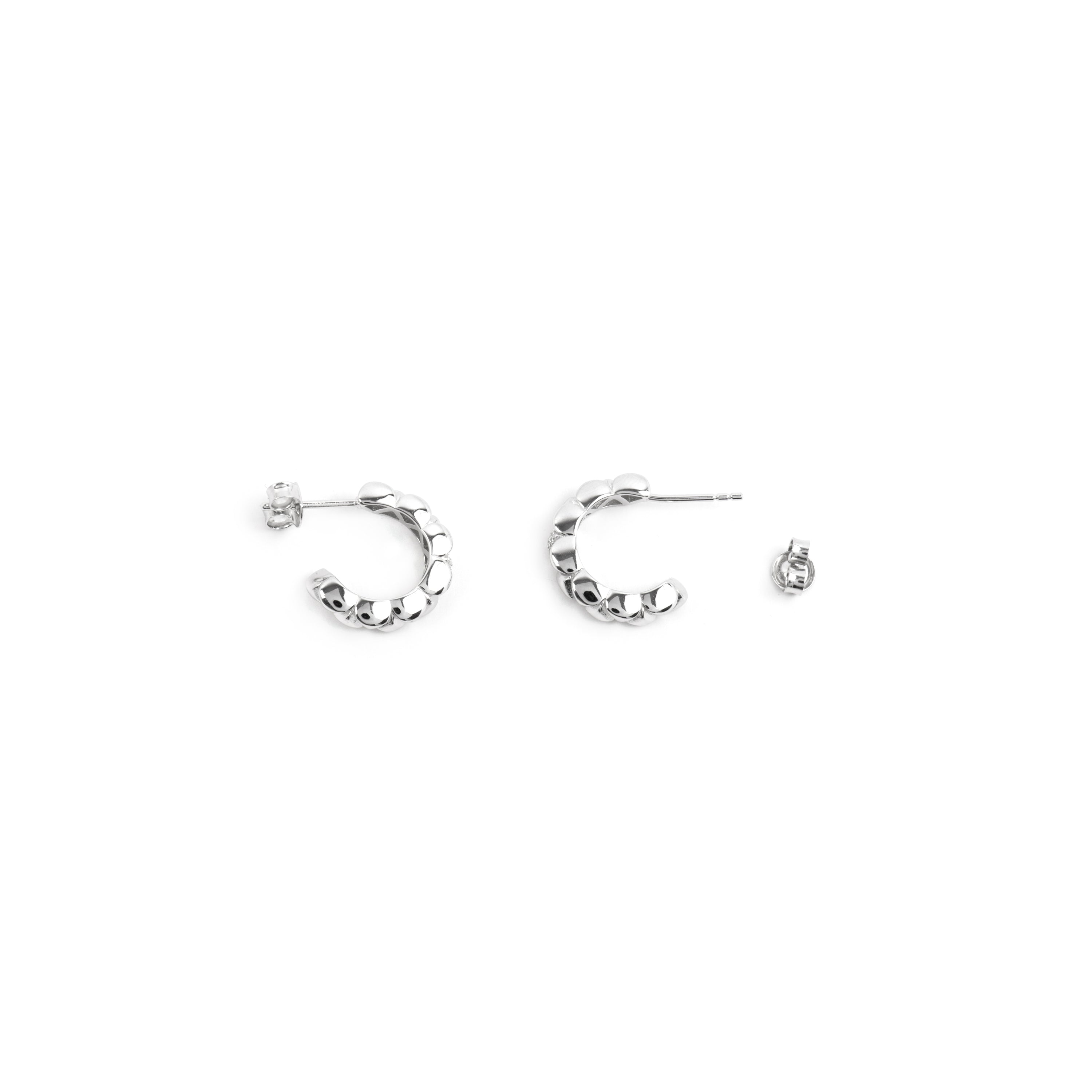Boucles d'oreilles en argent sterling 925 et zircon brillant finition rhodium - Imwa