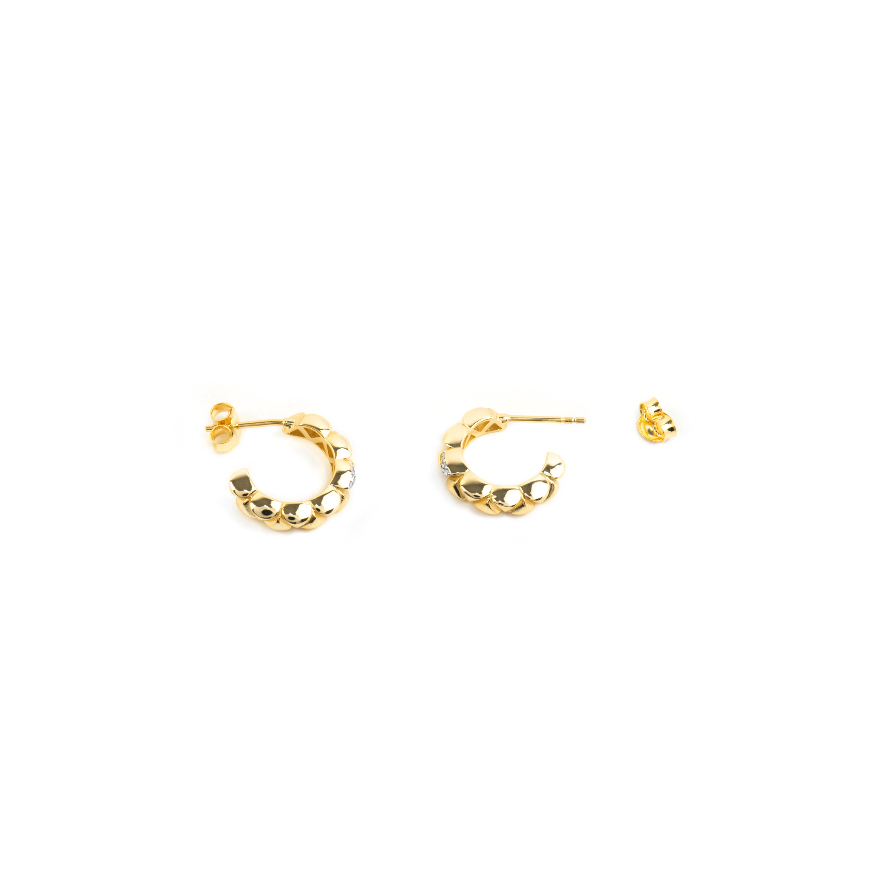 Boucles d'oreilles en argent sterling 925 et zircon brillant finition or jaune 18k - Imwa