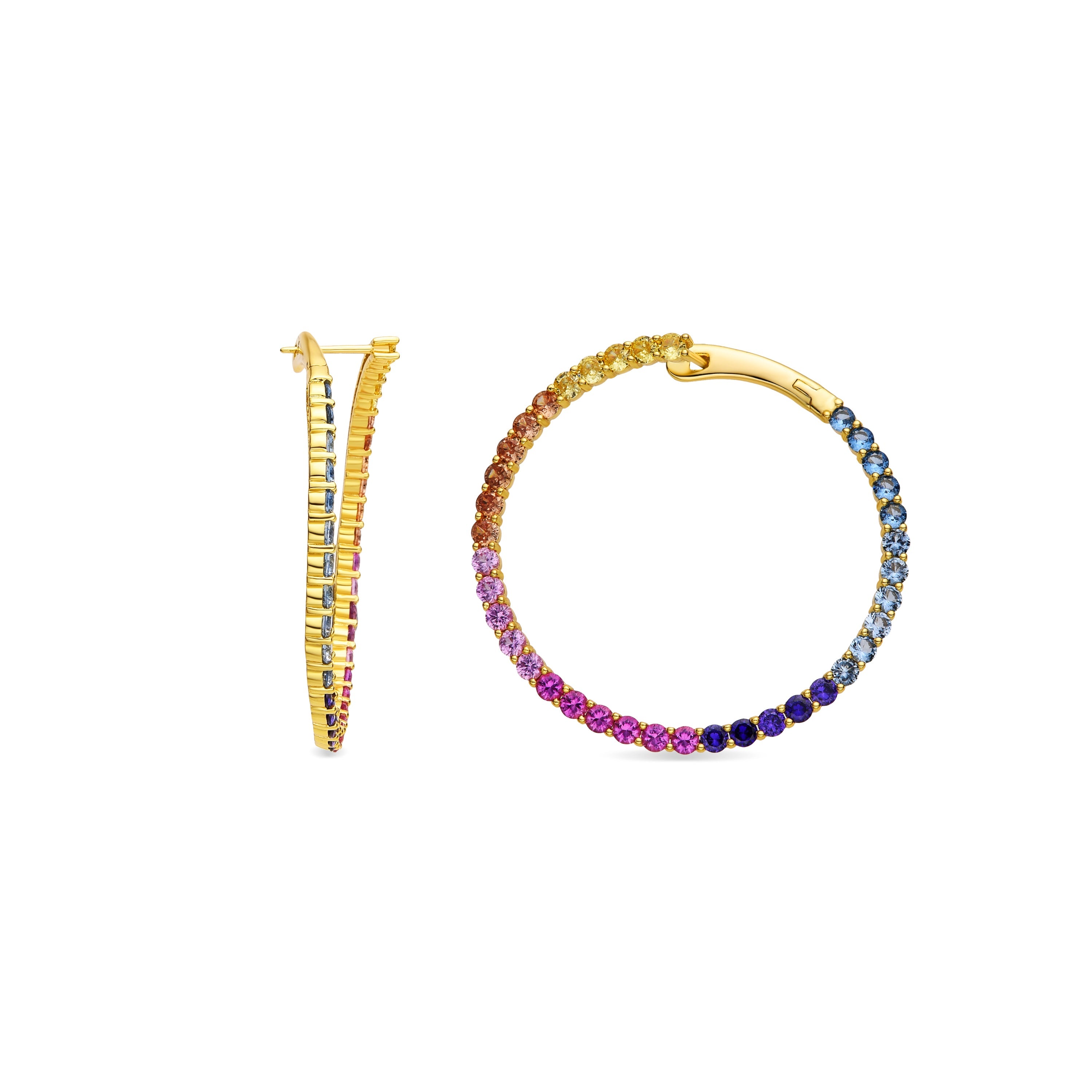 Orecchini in Argento Sterling 925 e Zirconia Multicolore con finitura in oro 18k - Axo