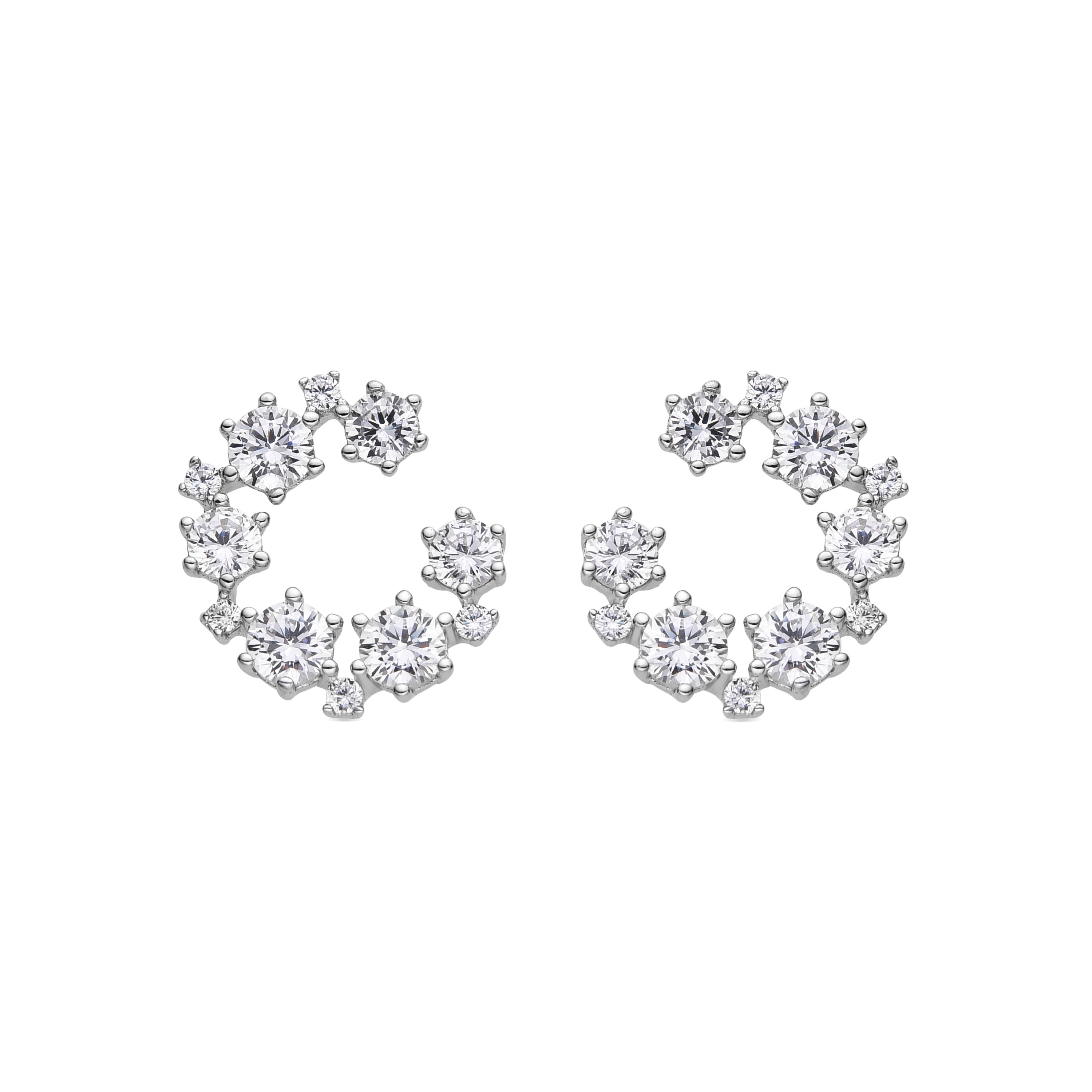 925 Sterling Silver Earrings with Brilliant Zirconia finished in rhodium - Feni