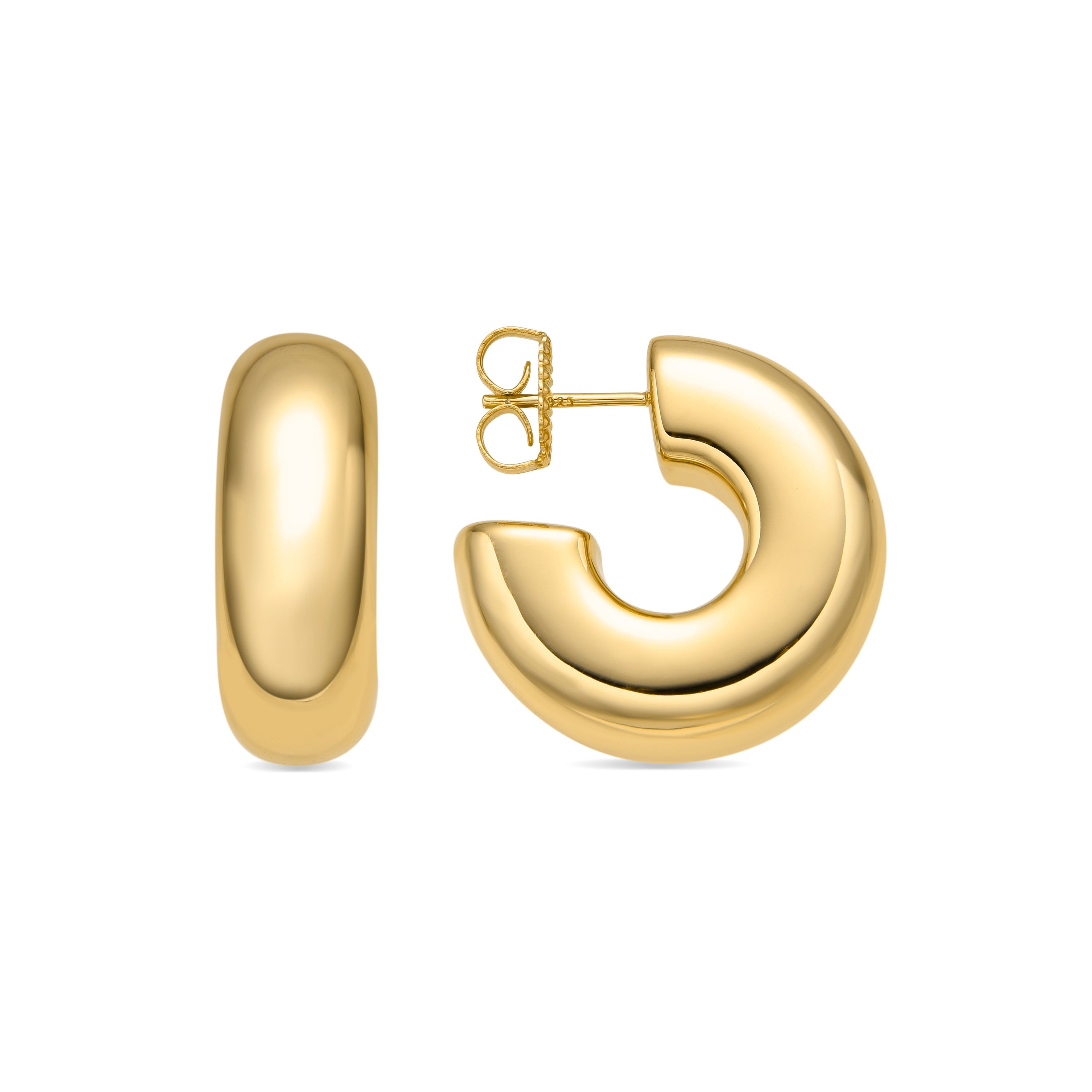 925 Sterling Silver Earrings with 18k Yellow Gold Finish - Fike