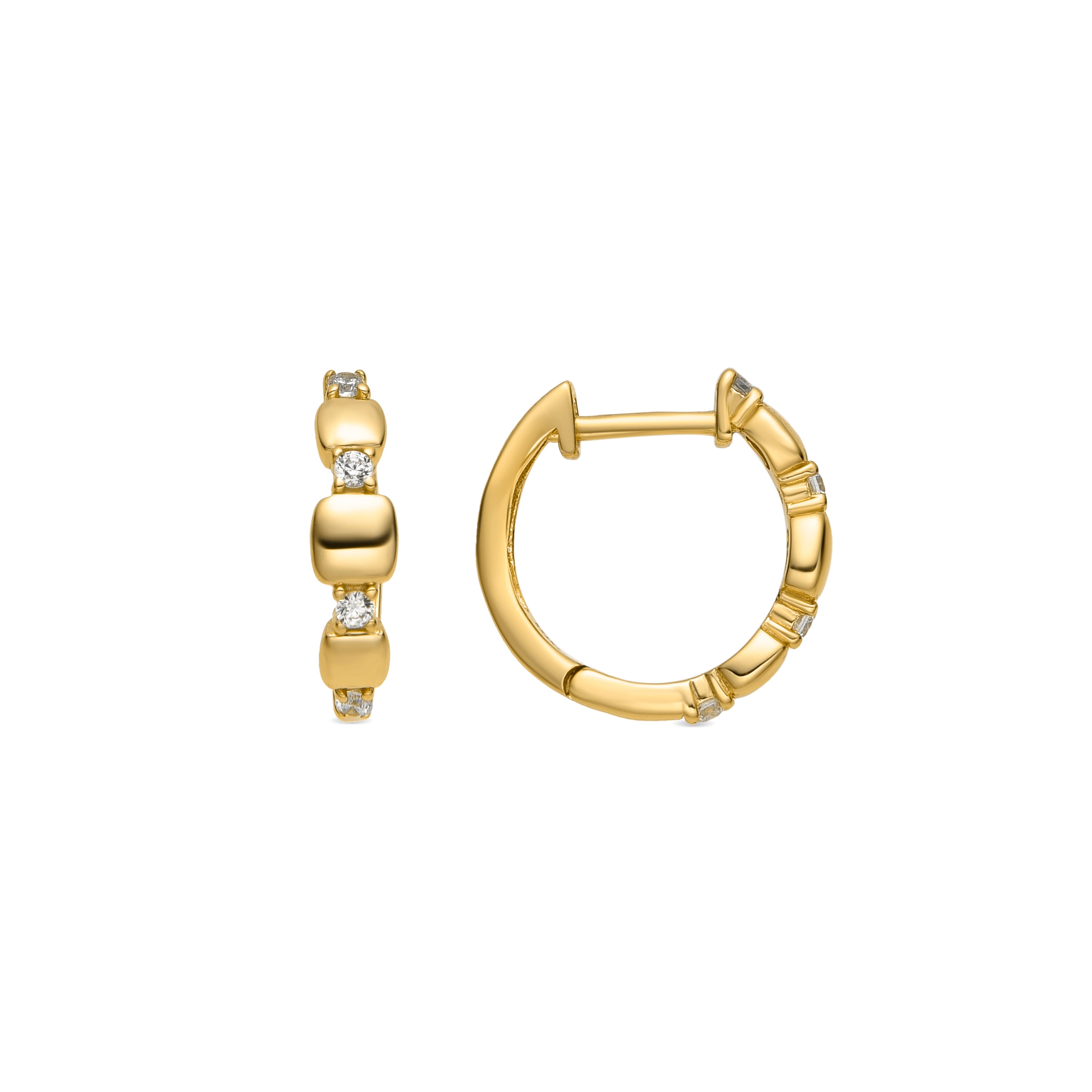 Ohrringe aus 925er Sterlingsilber und glänzenden Zirkonia mit 18k Gelbgold-Finish - Sures