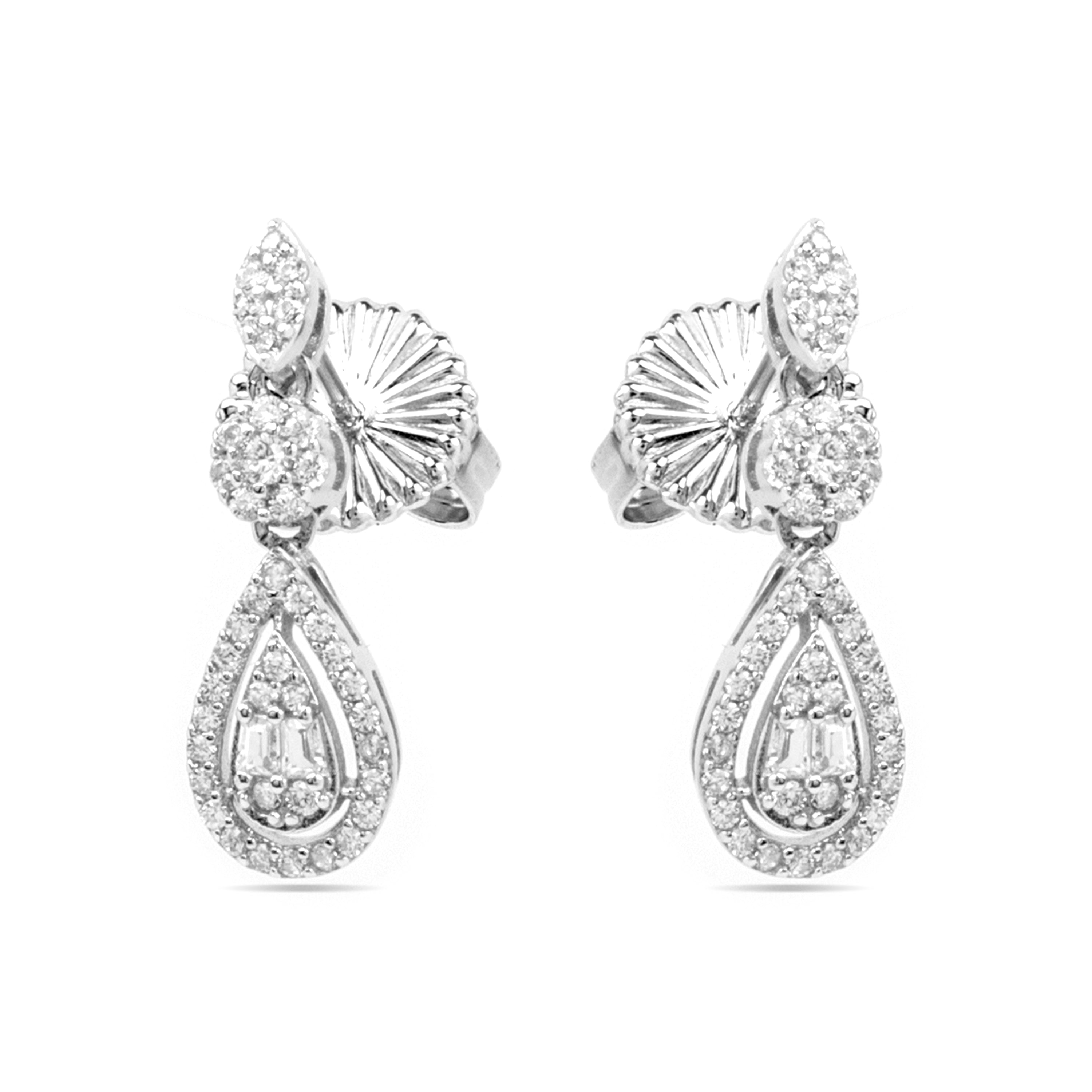 Boucles d'oreilles en argent sterling 925 et zircon brillant finition rhodium - Balou