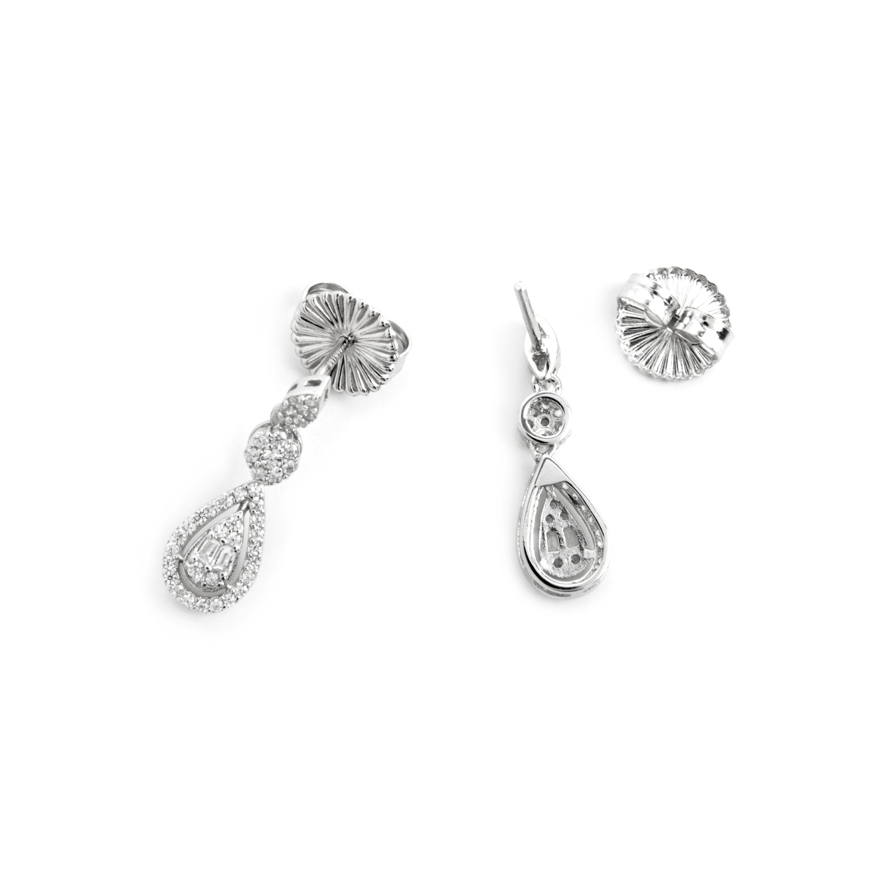 Boucles d'oreilles en argent sterling 925 et zircon brillant finition rhodium - Balou