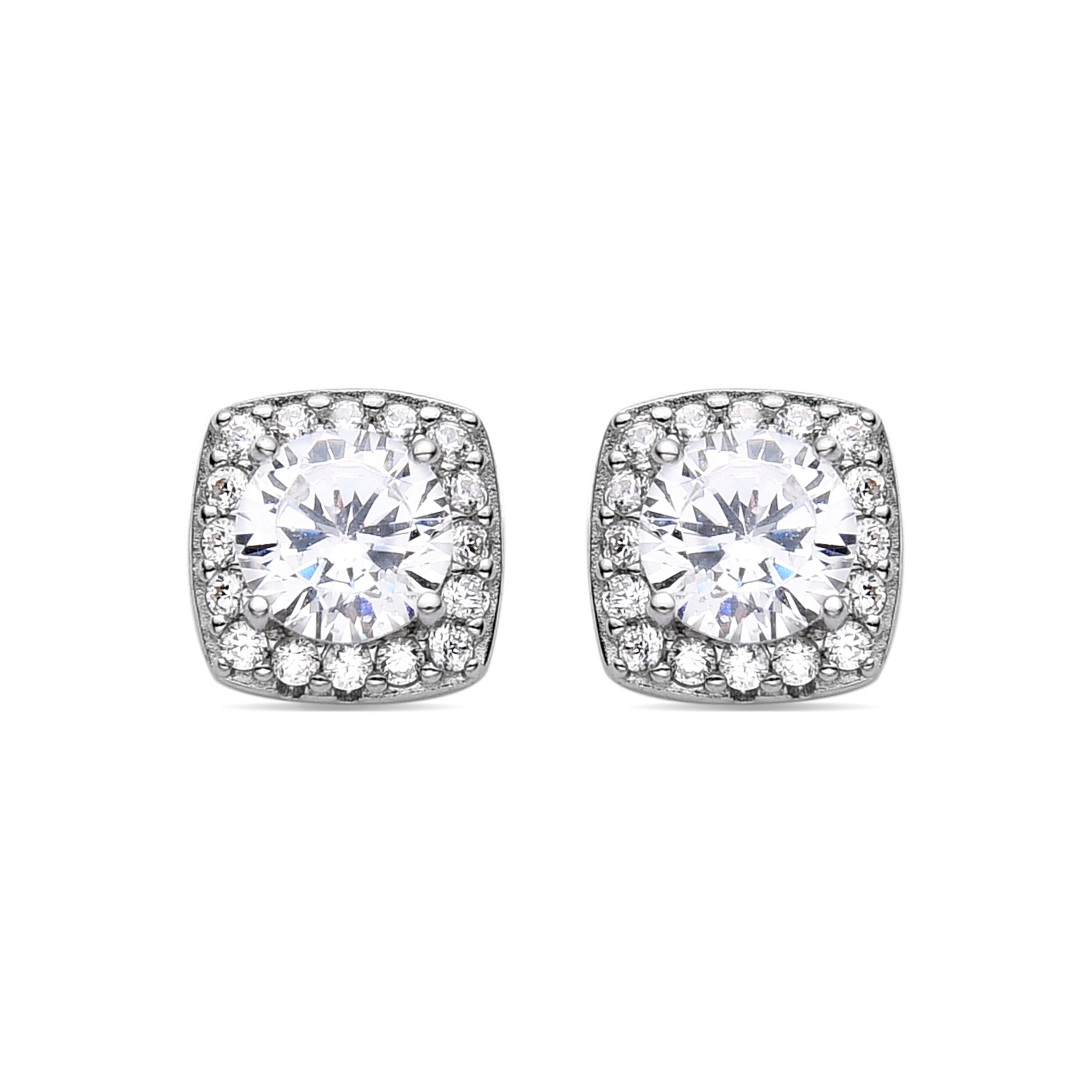 Orecchini in Argento Sterling 925 con Zirconia Brillante finiti in rodio - Sali