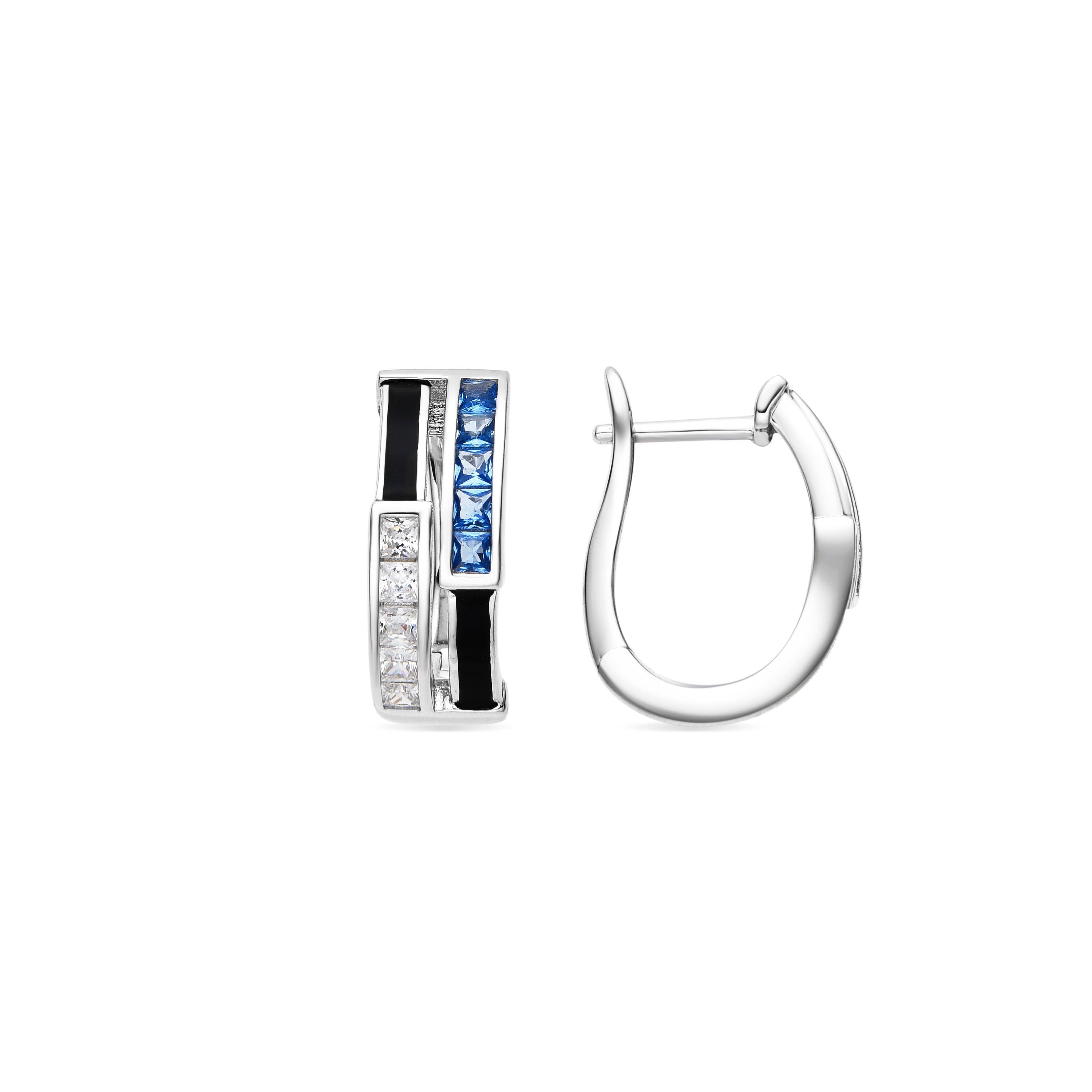 Orecchini in Argento Sterling 925 e Zirconia Zaffiro con finitura rodiata - Nikoa